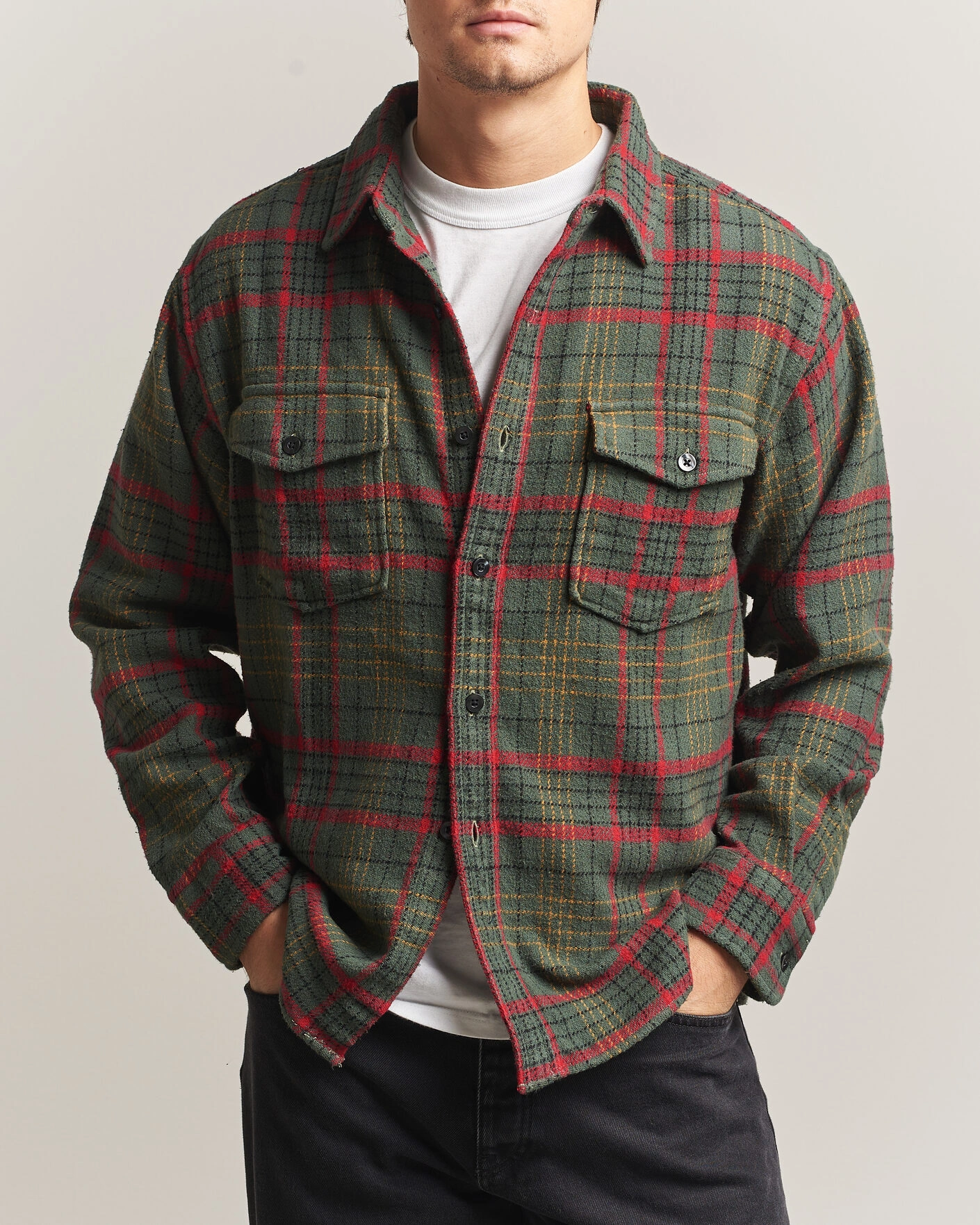 Herr | Skjortor | Pendleton | Big Pocket Shirt Green