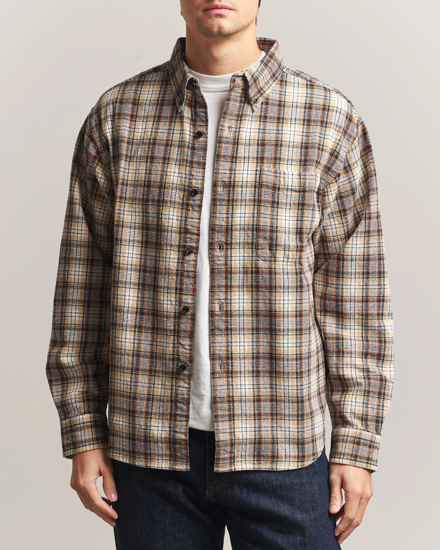 Herr | Skjortor | Pendleton | Flannel Button Down Shirt Brown Check