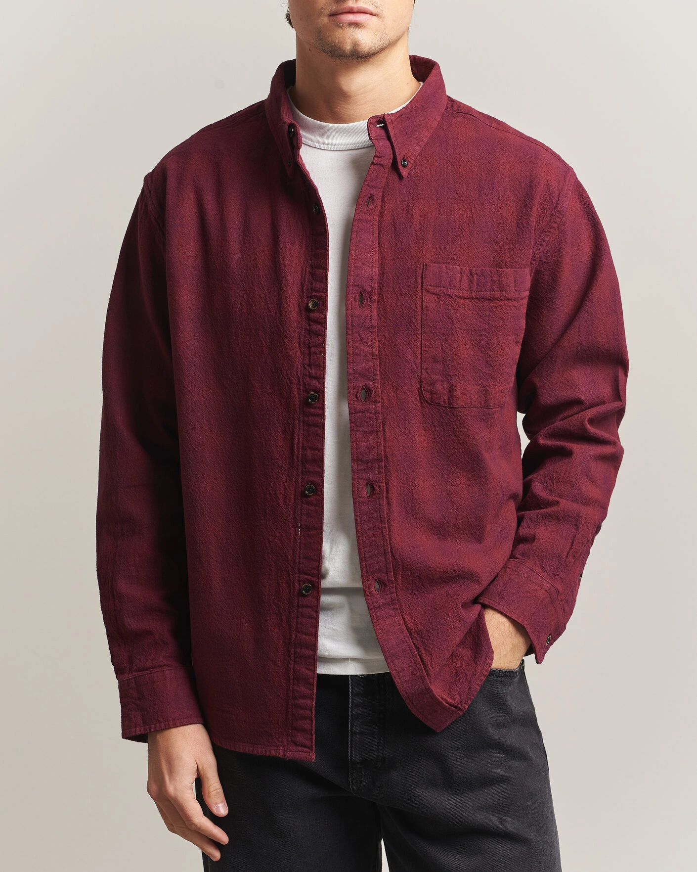 Herr | Skjortor | Pendleton | Flannel Button Down Shirt Maroon Plaid