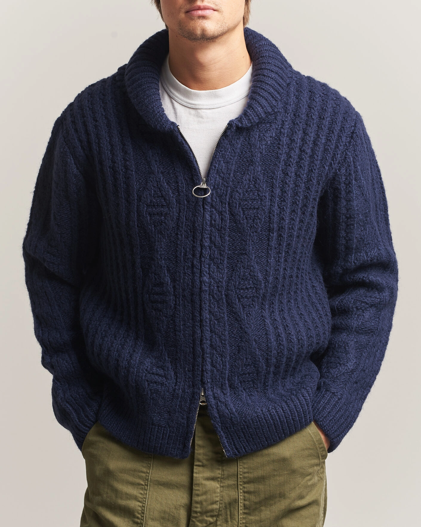 Herr | Tröjor | Pendleton | Hoop Zip Cardigan Navy