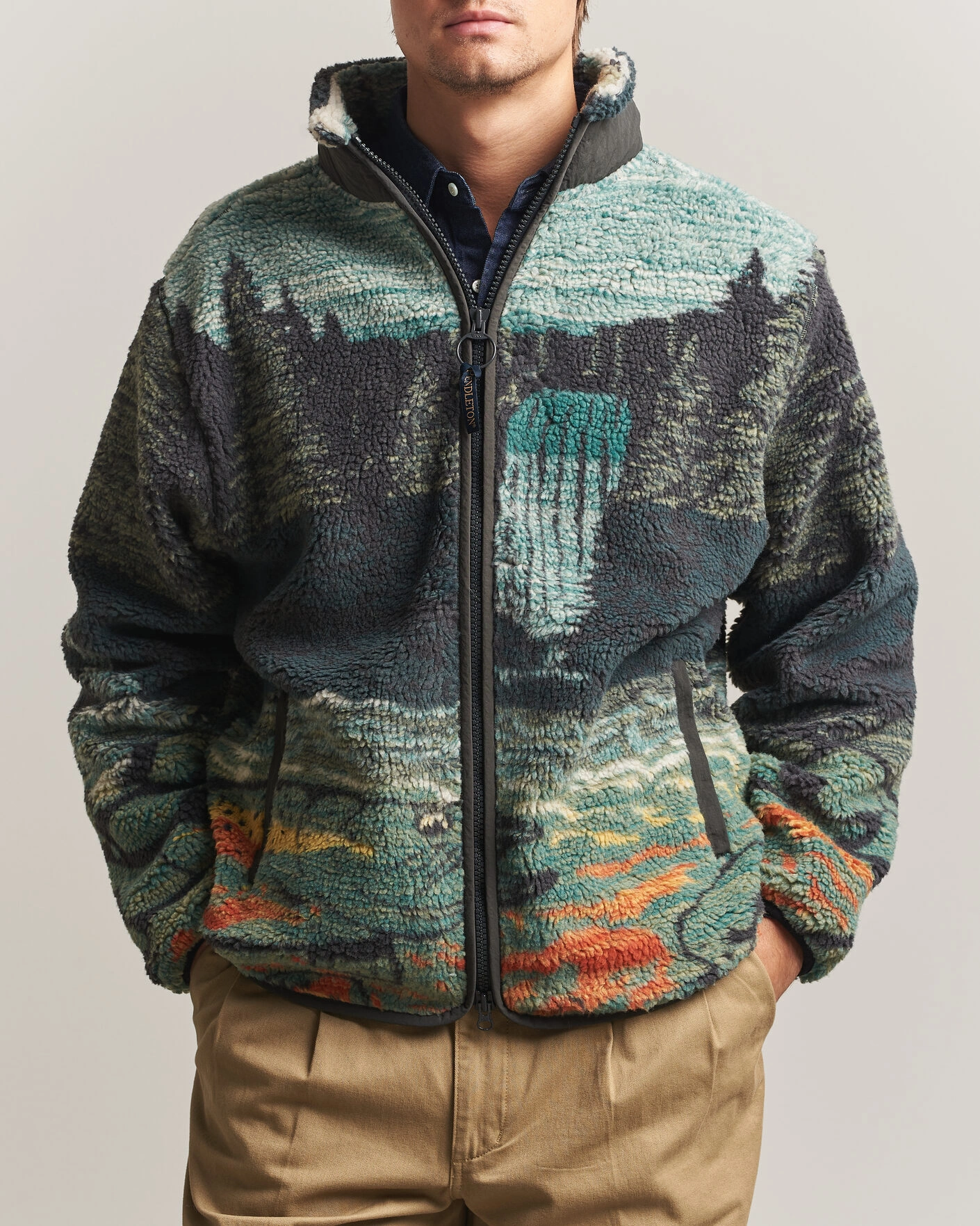 Herr | Tröjor | Pendleton | Jacquard Sherpa Fleece Salmon Falls