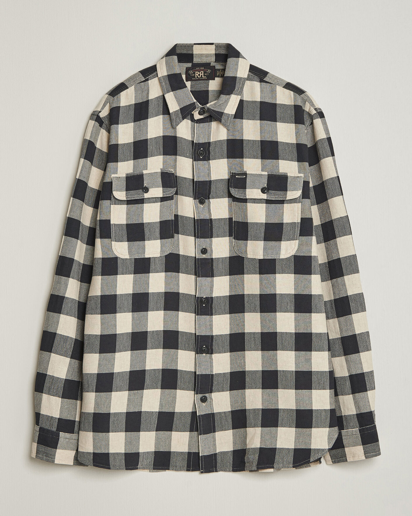 Herr | Skjortor | RRL | Matlock Plaid Shirt Black/Cream
