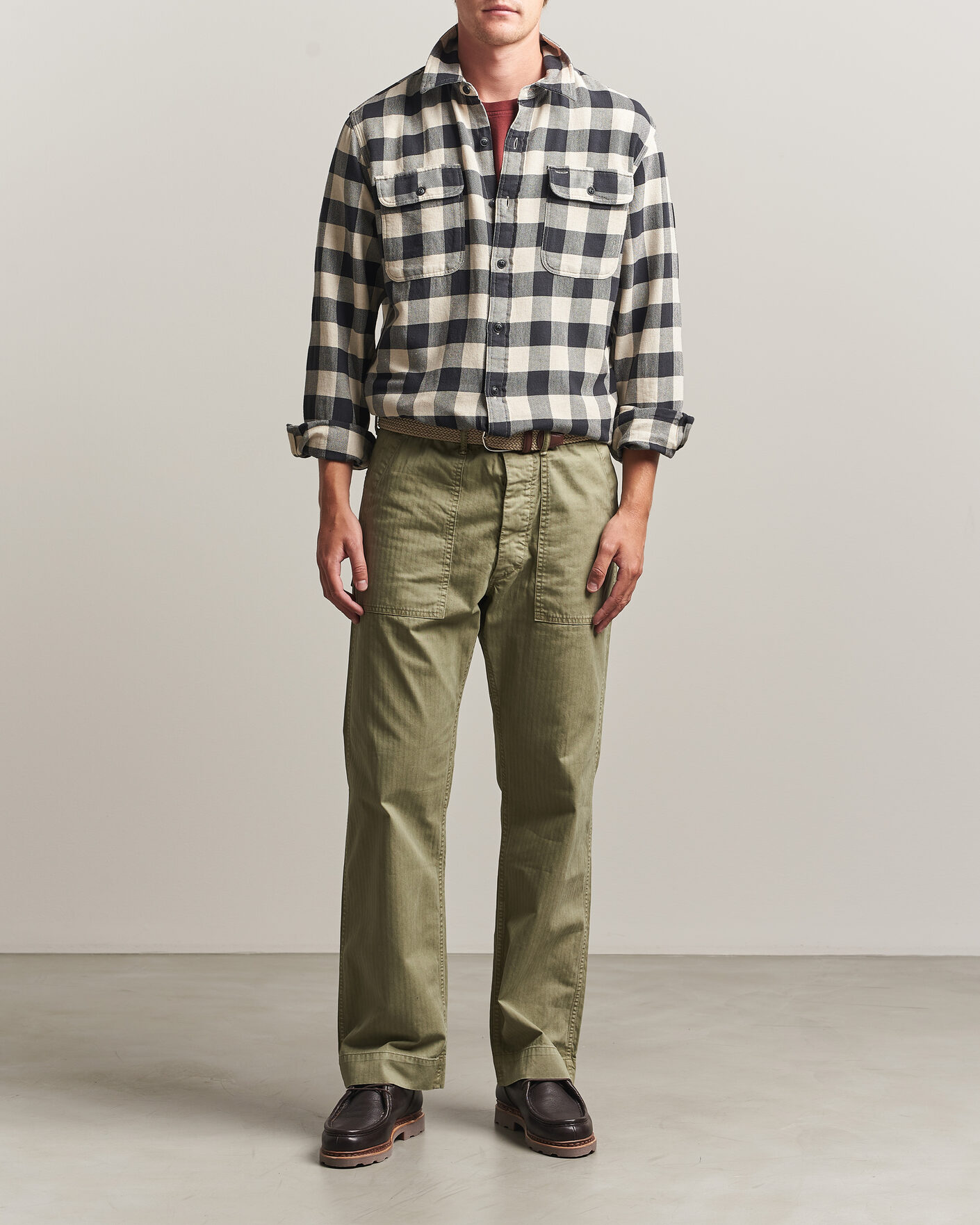 Herr | Skjortor | RRL | Matlock Plaid Shirt Black/Cream