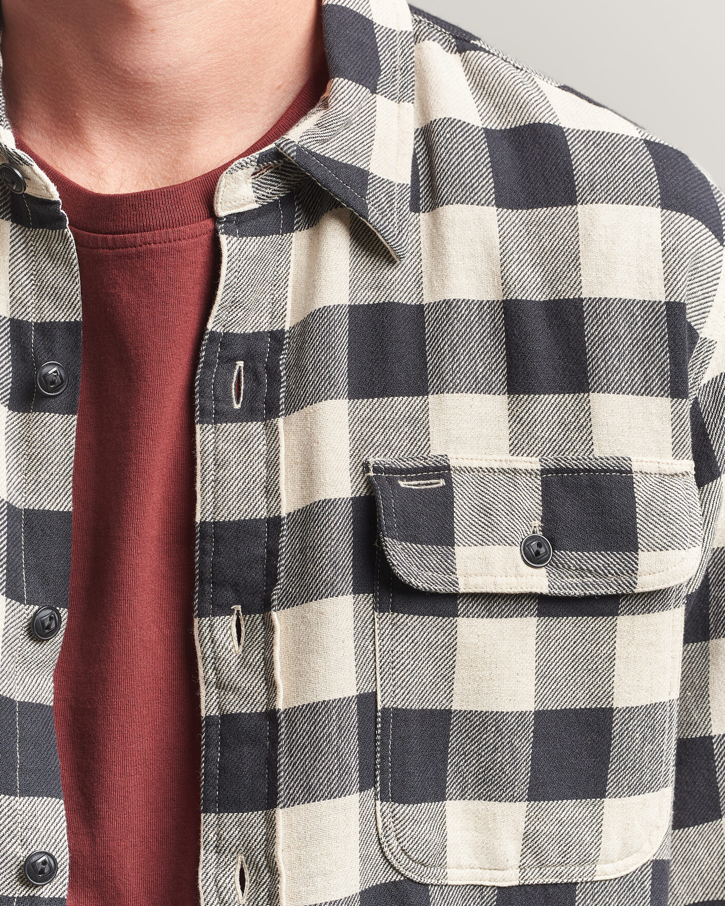 Herr | Skjortor | RRL | Matlock Plaid Shirt Black/Cream