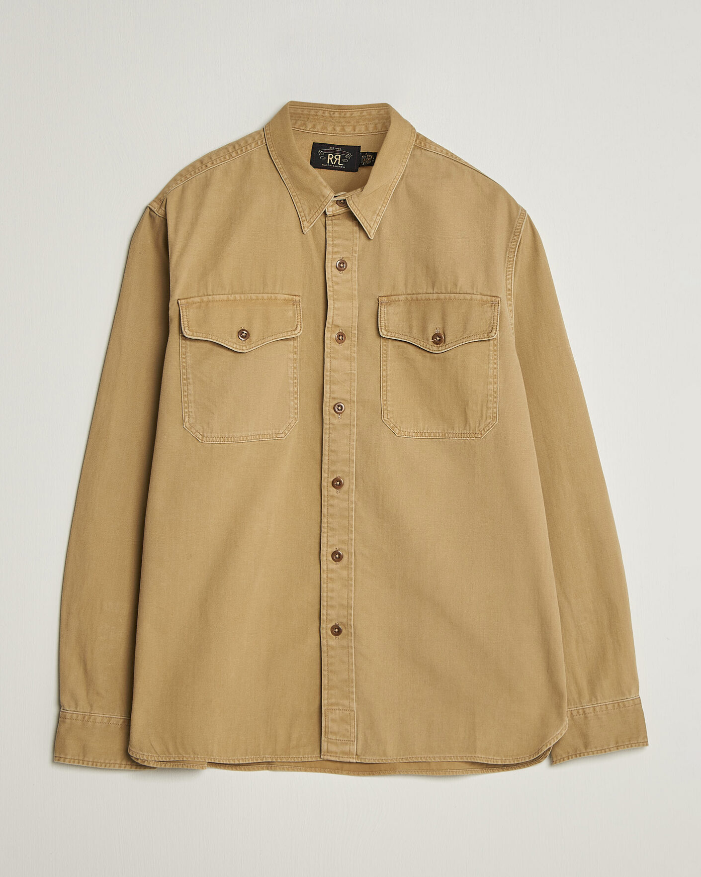 Herr | Skjortor | RRL | Officers Shirt Faded Tan