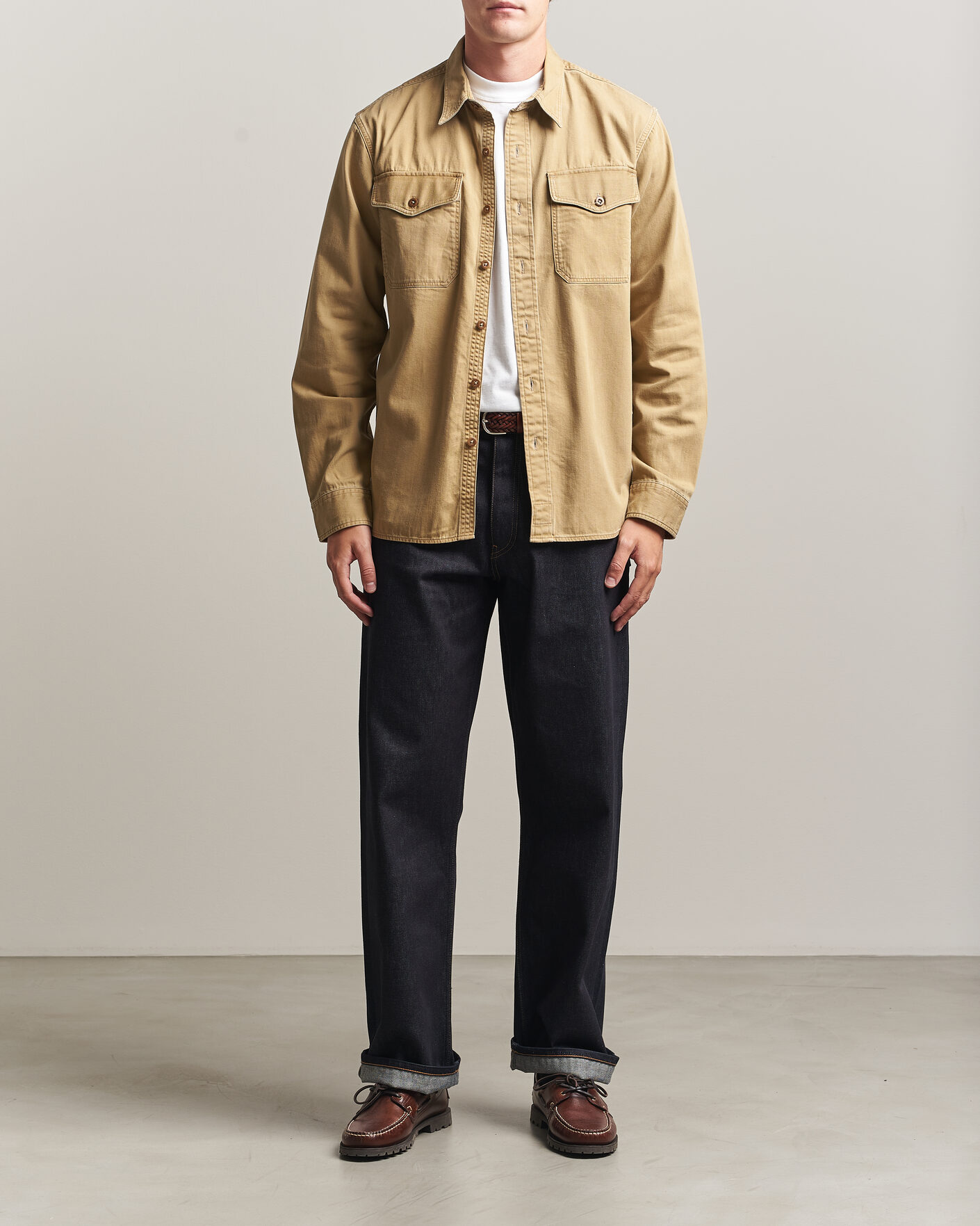 Herr | Skjortor | RRL | Officers Shirt Faded Tan