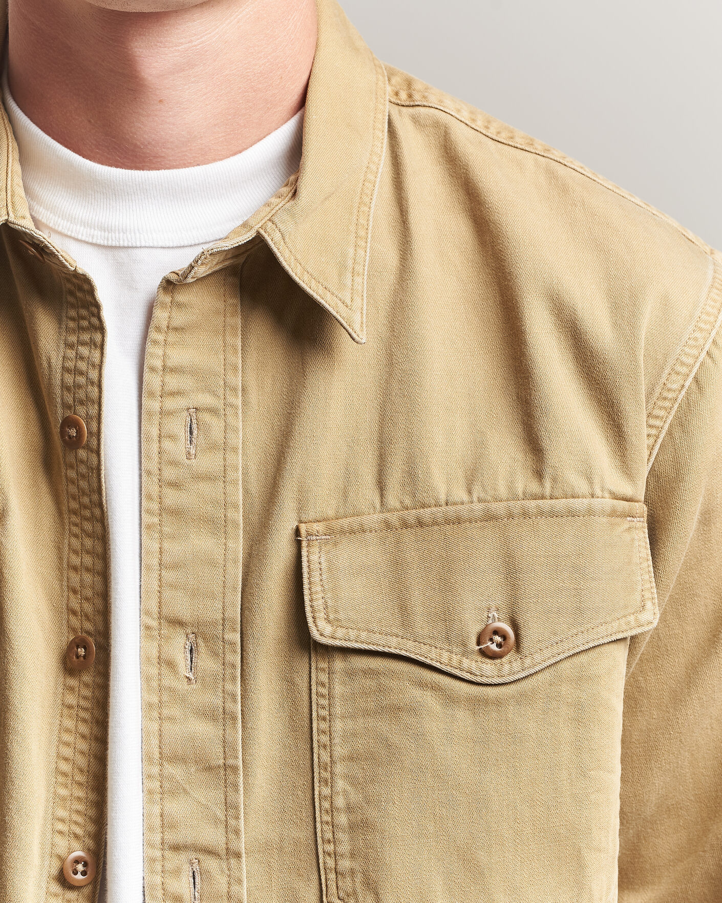 Herr | Skjortor | RRL | Officers Shirt Faded Tan