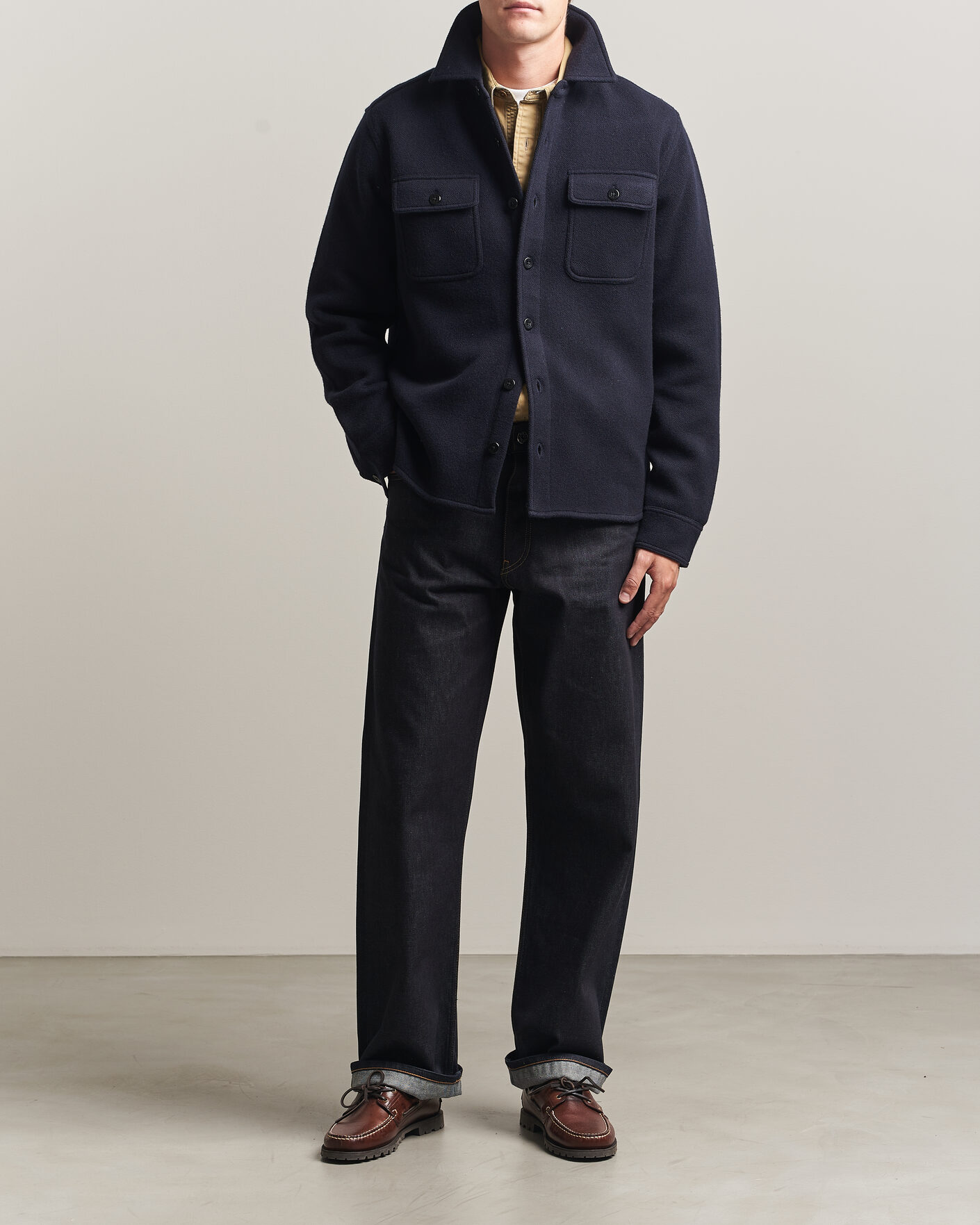 Herr | Skjortor | RRL | CPO Cardigan Shirt Navy