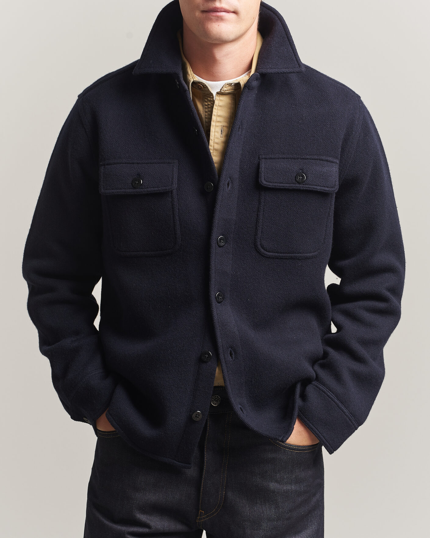 Herr | Skjortor | RRL | CPO Cardigan Shirt Navy
