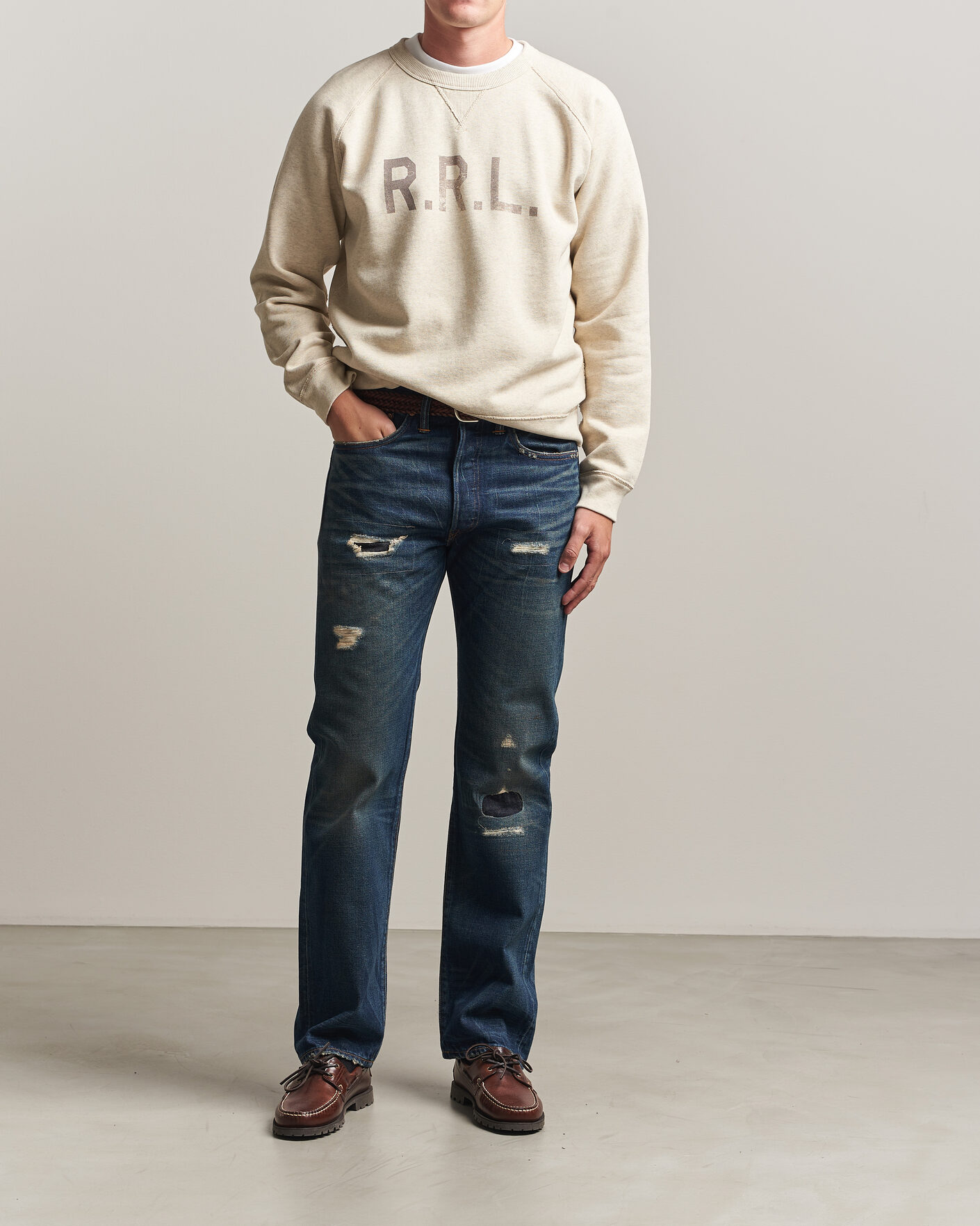 Herr | Tröjor | RRL | Raglan Sleeve Sweatshirt Oatmeal Heather