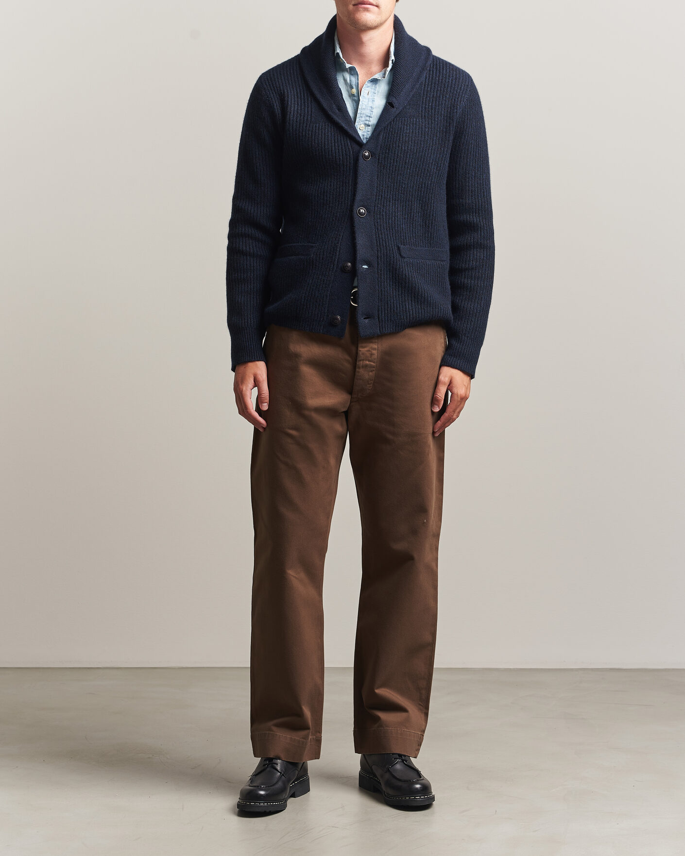 Herr | Tröjor | RRL | Cashmere Shawl Collar Cardigan Navy