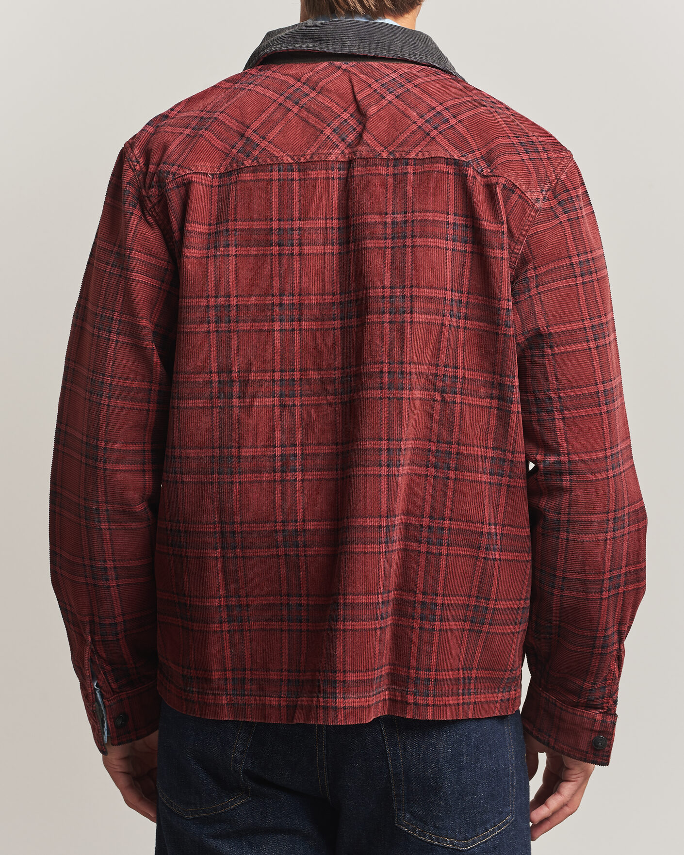 Herr | Jackor | RRL | Corduroy Zip Shirt Jacket Red/Black