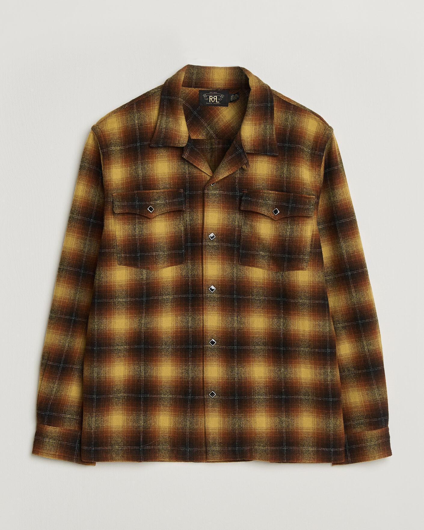 Herr | Skjortor | RRL | Jesse Plaid Camp Shirt Orange/Yellow