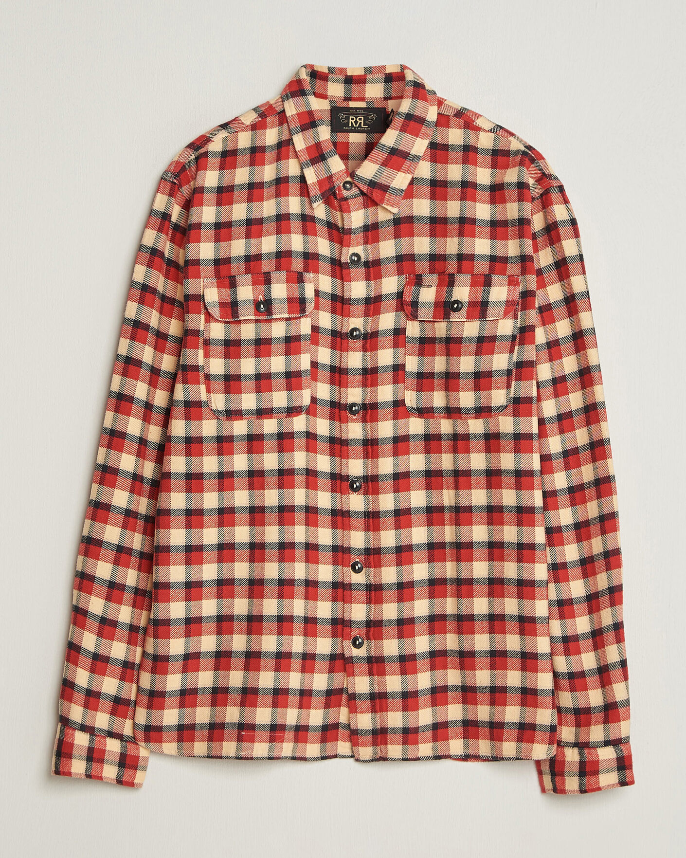 Herr | Skjortor | RRL | Plaid Flannel Shirt Red/Cream