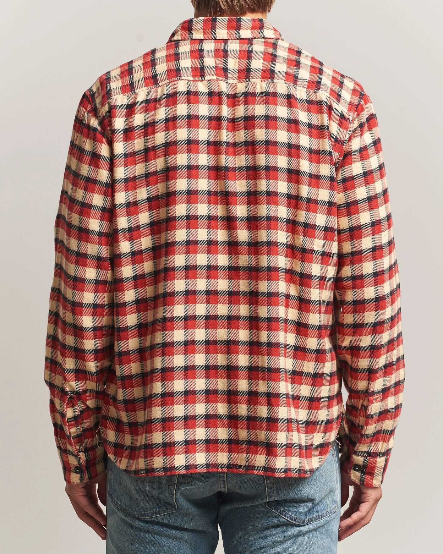Herr | Skjortor | RRL | Plaid Flannel Shirt Red/Cream
