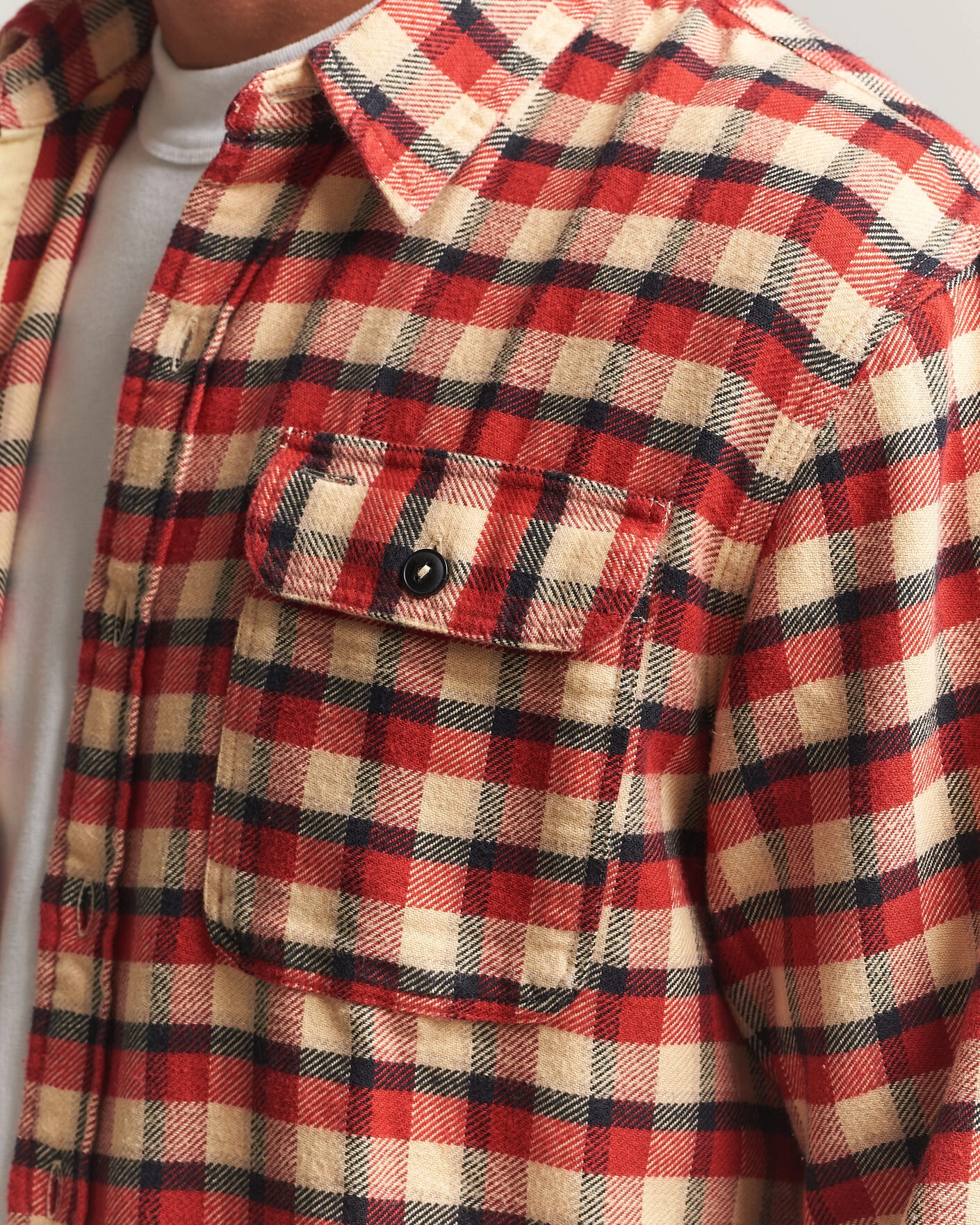 Herr | Skjortor | RRL | Plaid Flannel Shirt Red/Cream