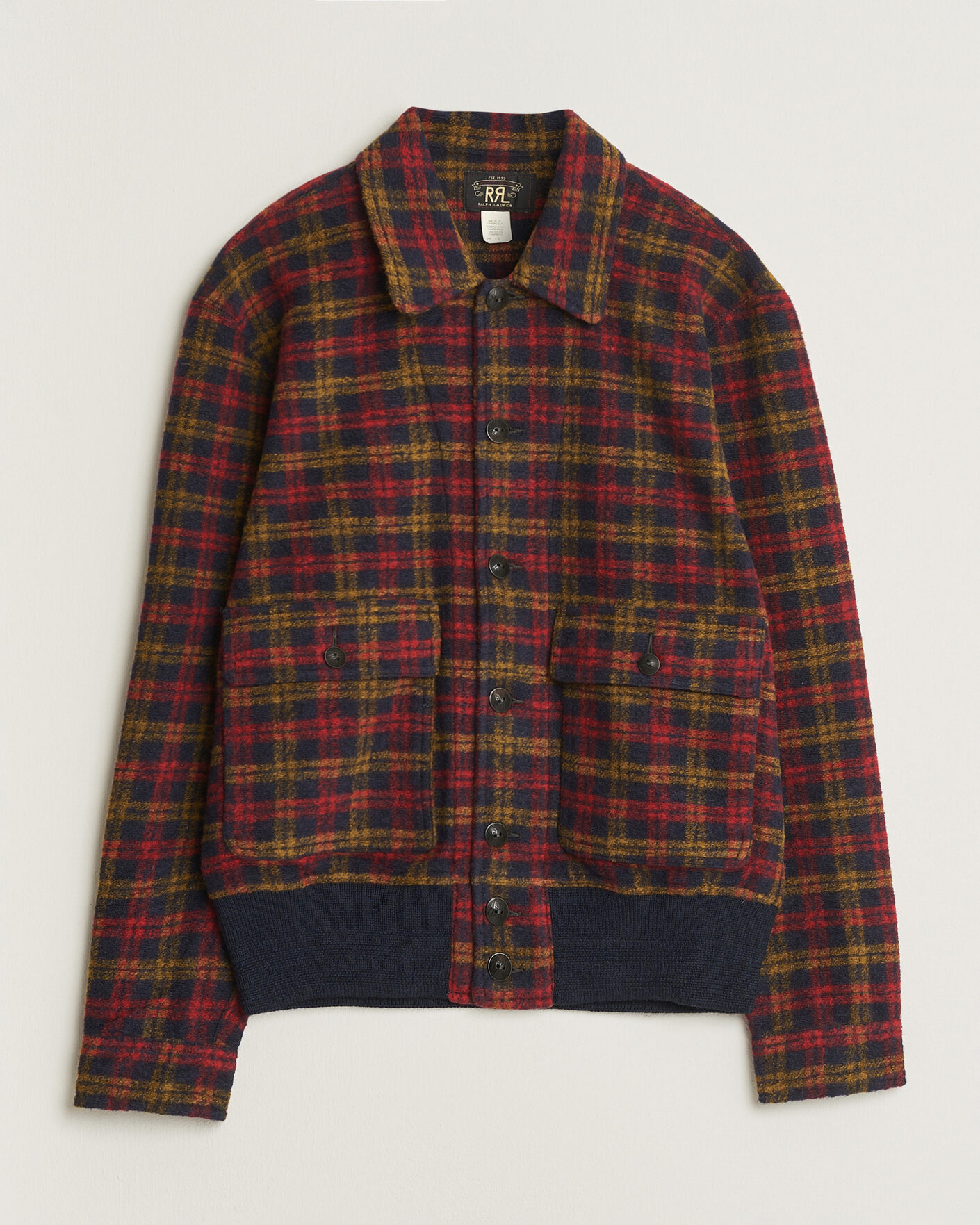 Herr | Jackor | RRL | Knit Bomber Jacket Red Multi