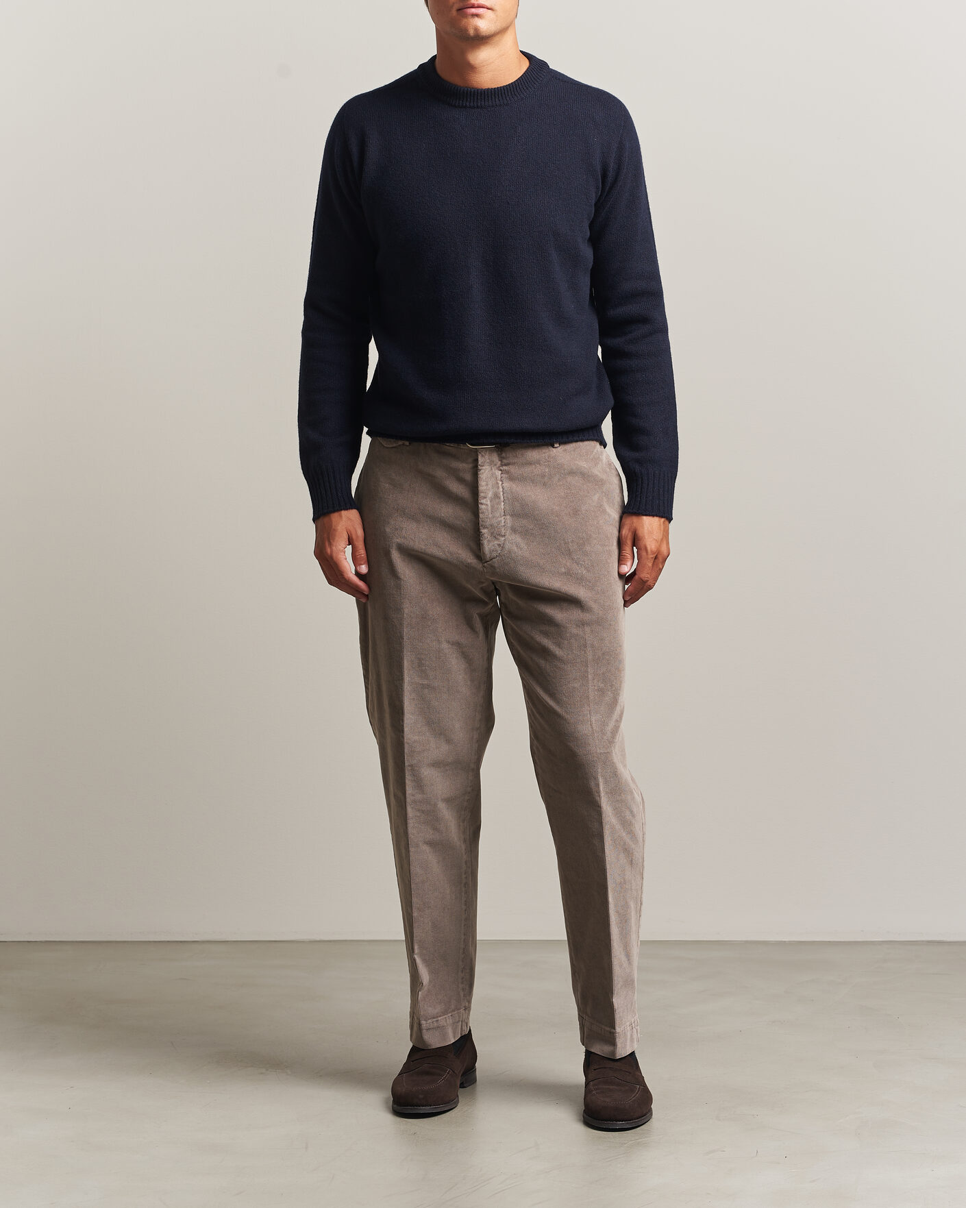 Herr | Tröjor | Altea | Wool/Cashmere Crew Neck Pullover Navy