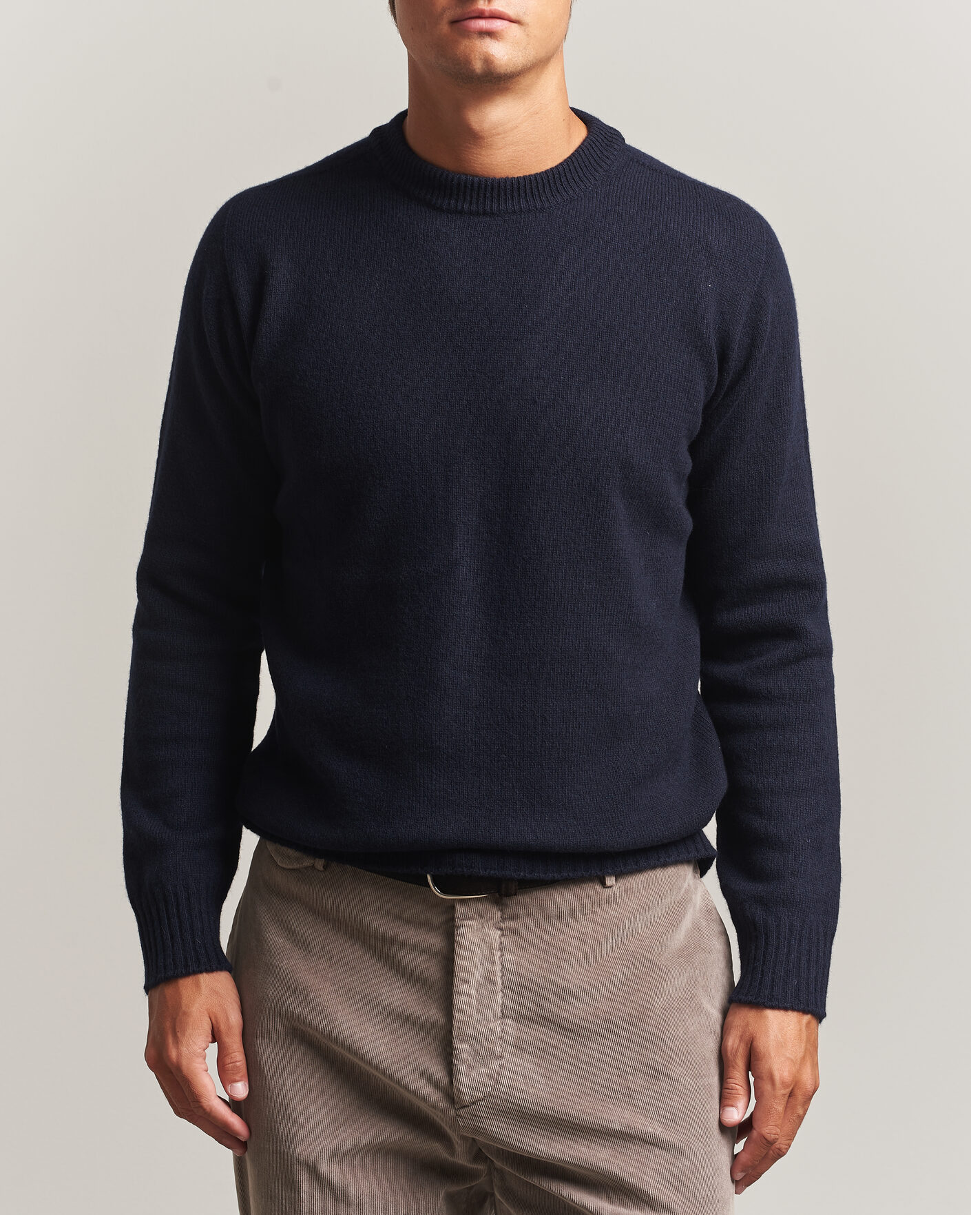 Herr | Tröjor | Altea | Wool/Cashmere Crew Neck Pullover Navy