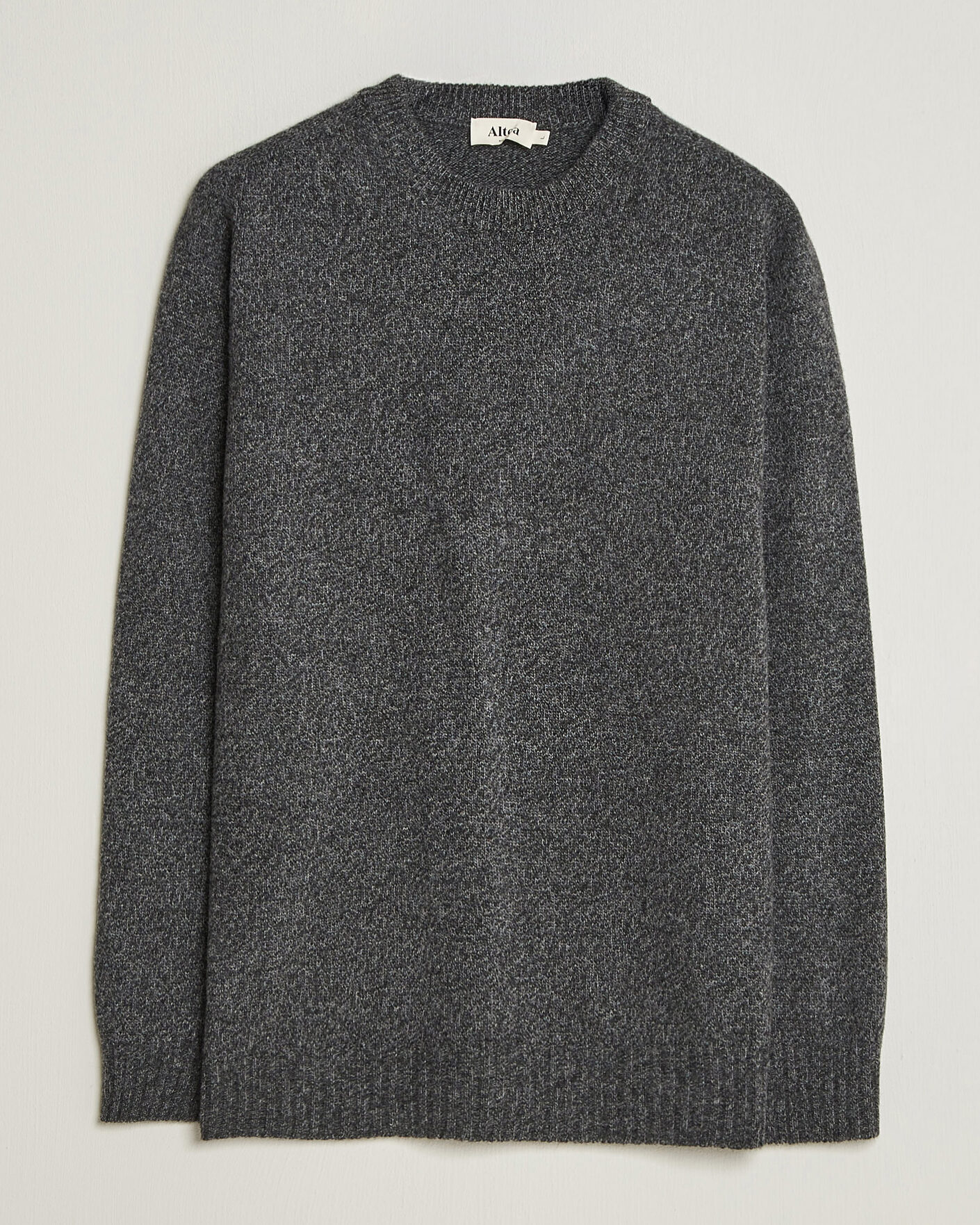 Herr | Tröjor | Altea | Wool/Cashmere Crew Neck Pullover Charcoal Melange