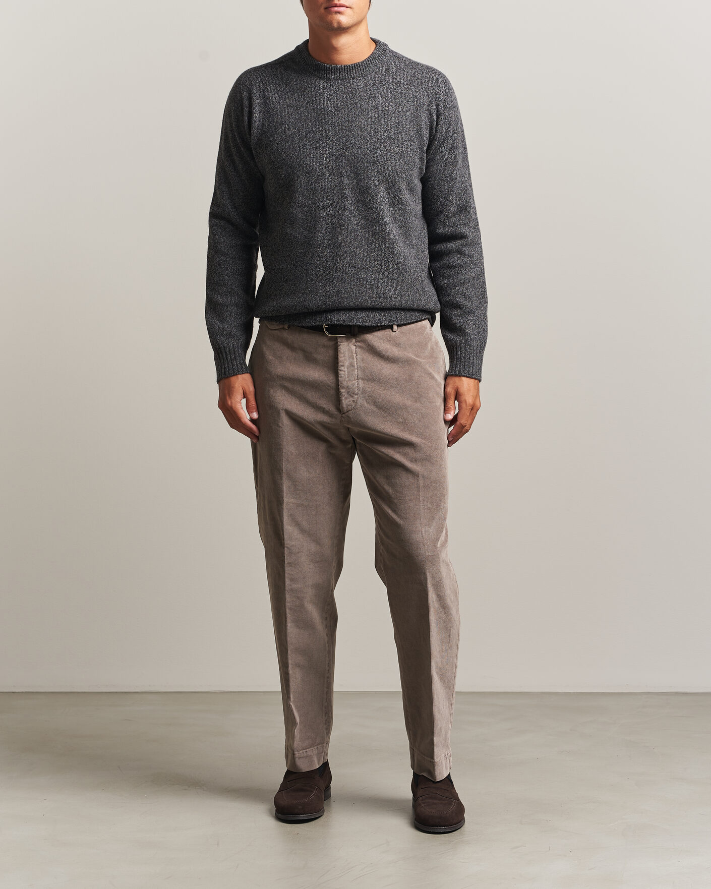 Herr | Tröjor | Altea | Wool/Cashmere Crew Neck Pullover Charcoal Melange