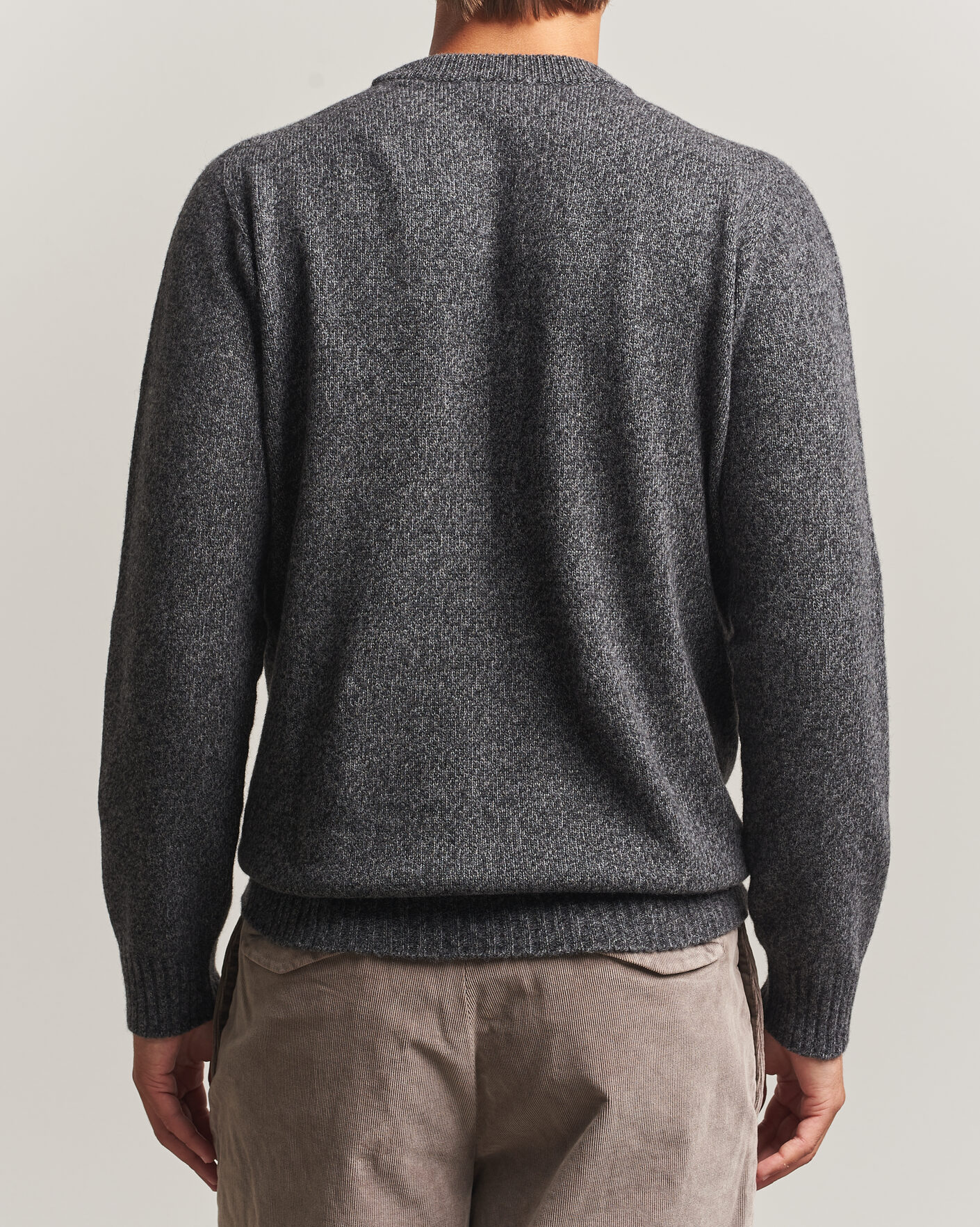 Herr | Tröjor | Altea | Wool/Cashmere Crew Neck Pullover Charcoal Melange