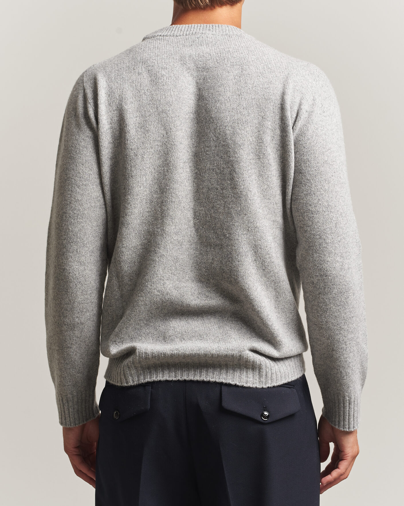 Herr | Tröjor | Altea | Wool/Cashmere Crew Neck Pullover Light Grey