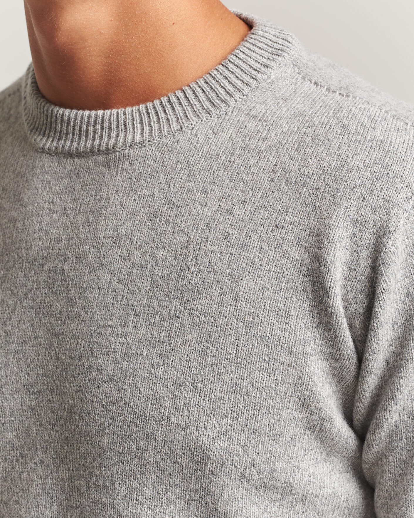 Herr | Tröjor | Altea | Wool/Cashmere Crew Neck Pullover Light Grey