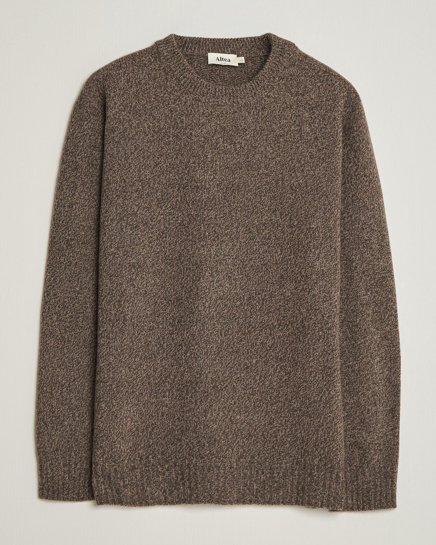 Herr | Tröjor | Altea | Wool/Cashmere Crew Neck Pullover Brown Melange
