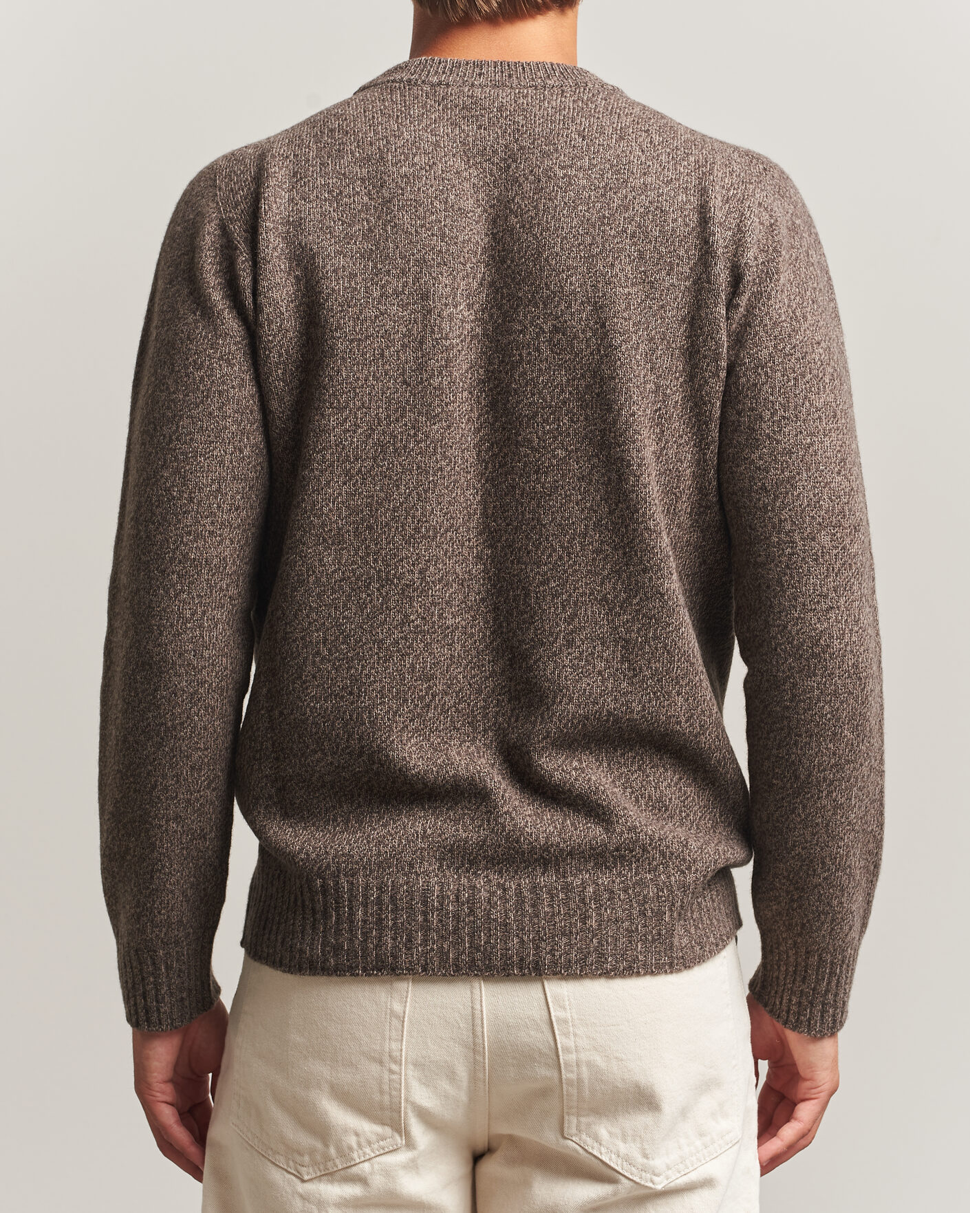 Herr | Tröjor | Altea | Wool/Cashmere Crew Neck Pullover Brown Melange