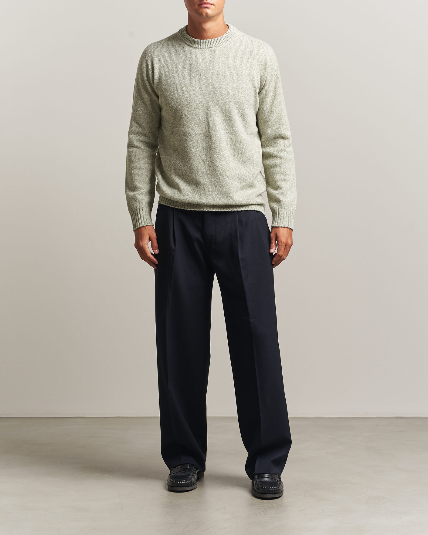 Herr | Tröjor | Altea | Wool/Cashmere Crew Neck Pullover Mint Green