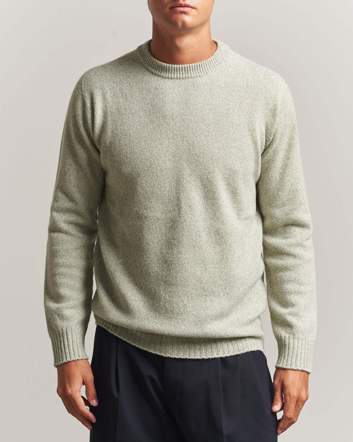 Herr | Tröjor | Altea | Wool/Cashmere Crew Neck Pullover Mint Green