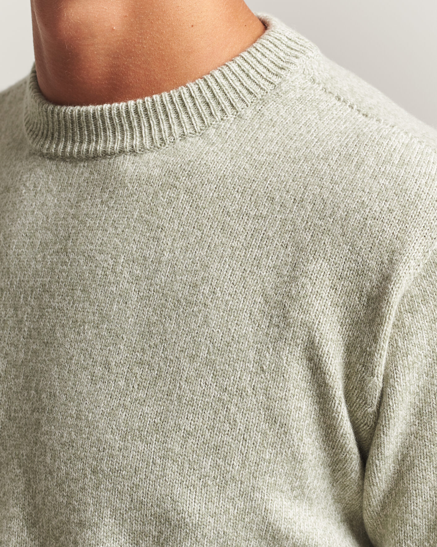 Herr | Tröjor | Altea | Wool/Cashmere Crew Neck Pullover Mint Green