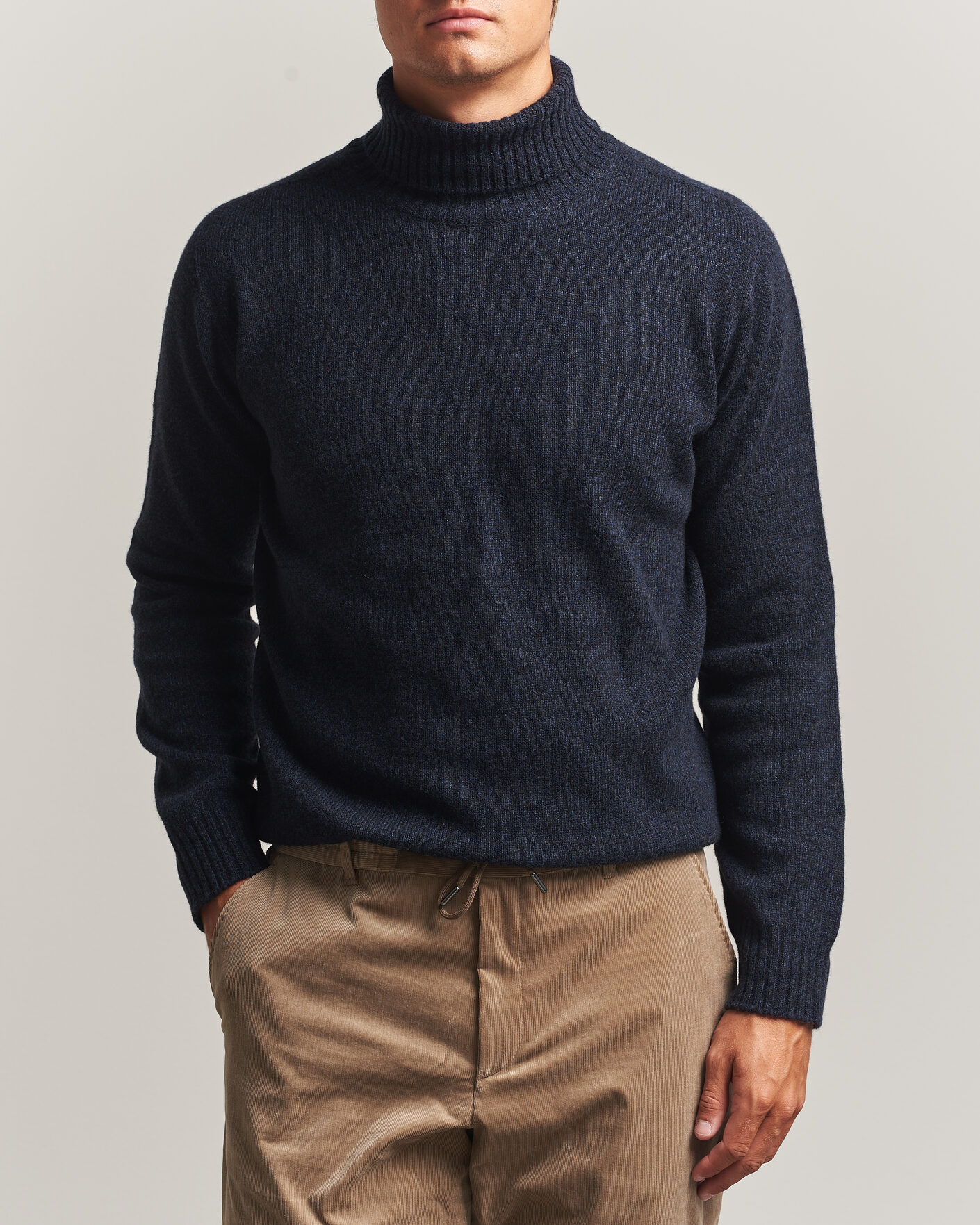Herr | Tröjor | Altea | Wool/Cashmere Rollneck Navy Melange