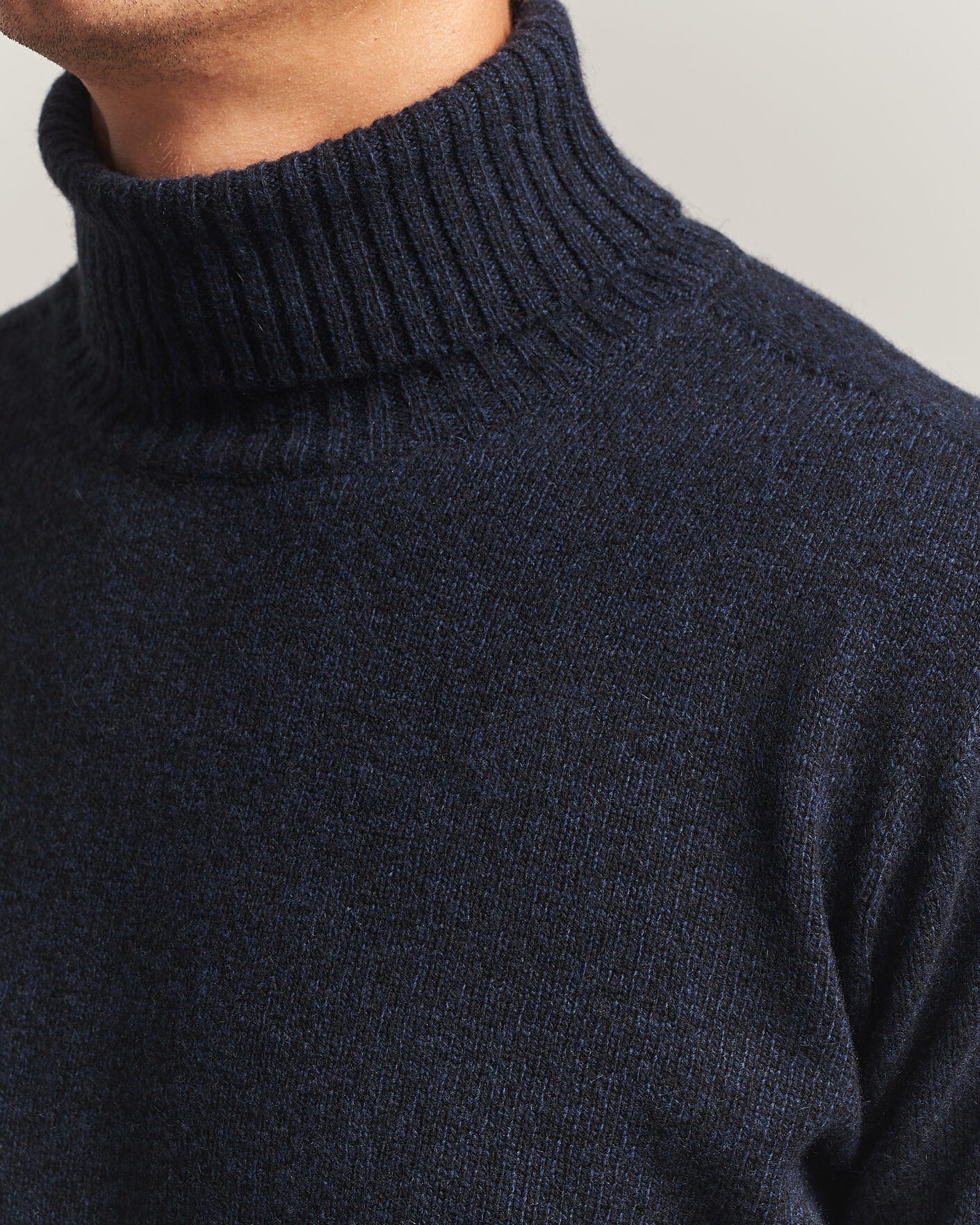Herr | Tröjor | Altea | Wool/Cashmere Rollneck Navy Melange