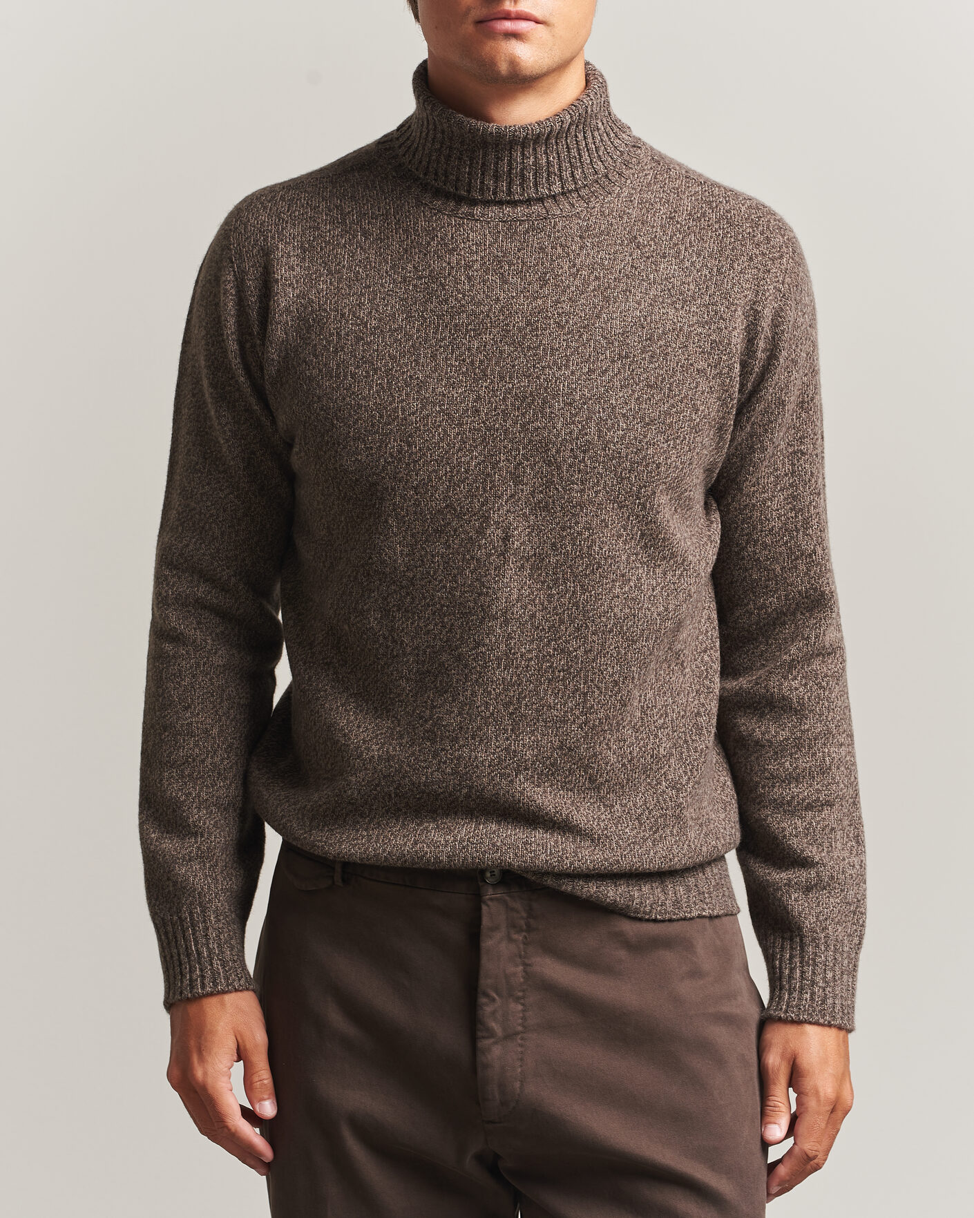 Herr | Tröjor | Altea | Wool/Cashmere Rollneck Brown Melange