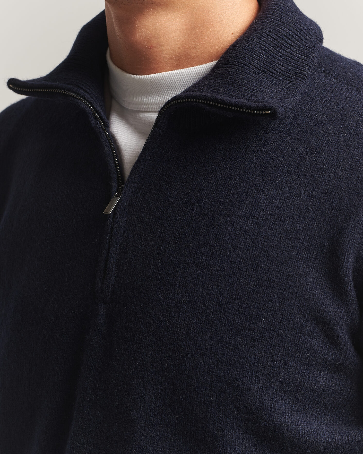 Herr | Tröjor | Altea | Wool/Cashmere Half Zip Navy