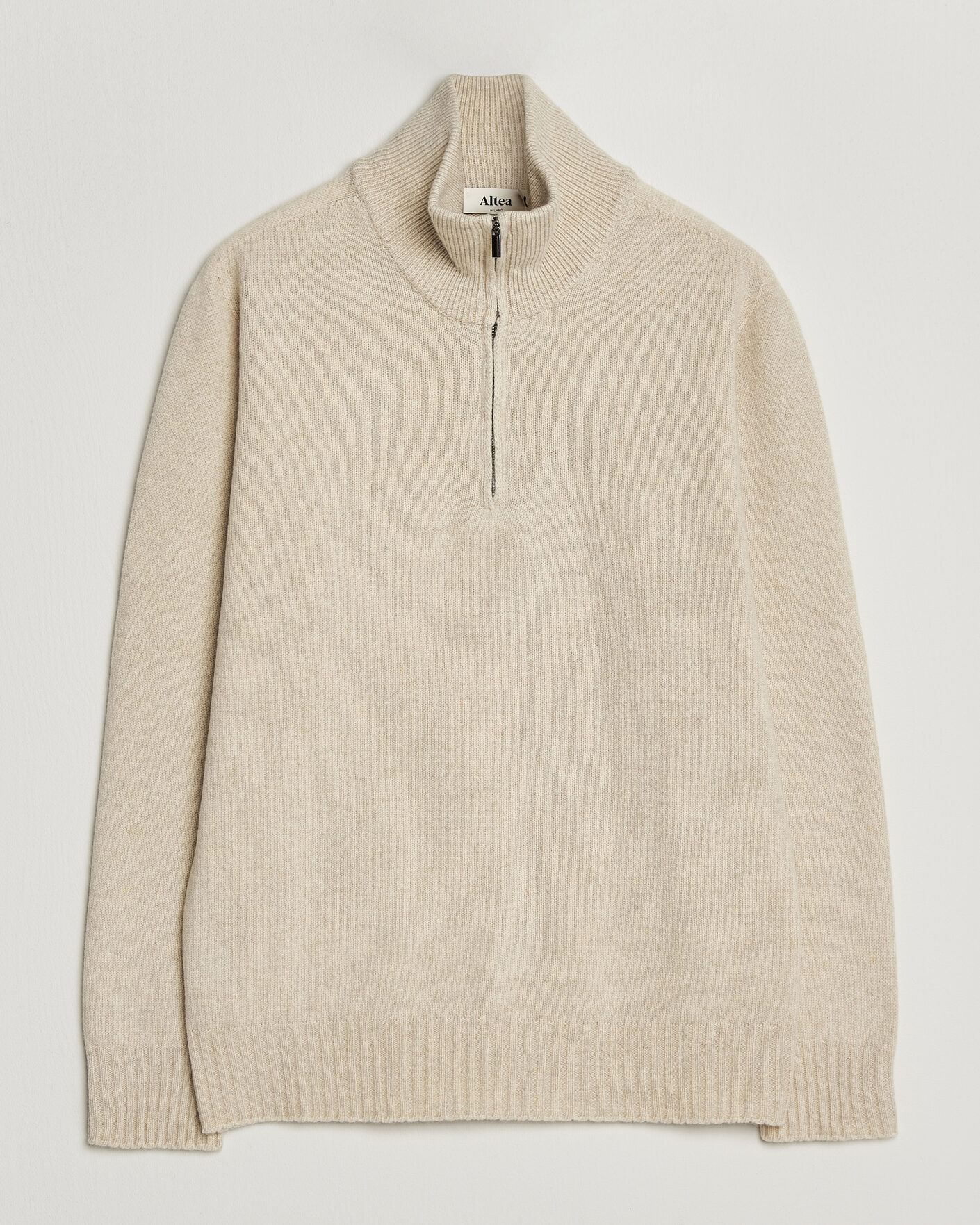 Herr | Tröjor | Altea | Wool/Cashmere Half Zip Beige