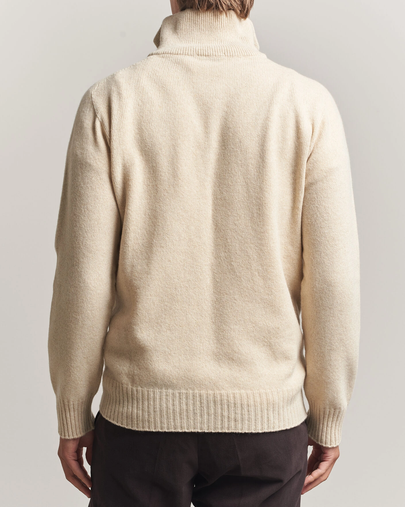 Herr | Tröjor | Altea | Wool/Cashmere Half Zip Beige