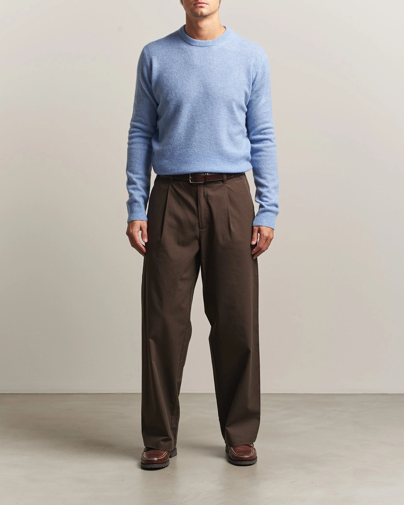 Herr | Tröjor | Altea | Cloud Cashmere Blend Sweater Sky Blue