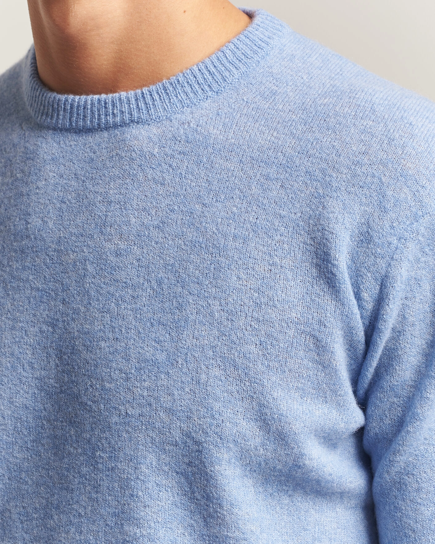 Herr | Tröjor | Altea | Cloud Cashmere Blend Sweater Sky Blue