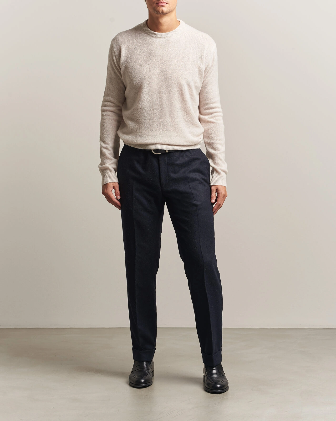 Herr | Tröjor | Altea | Cloud Cashmere Blend Sweater Latte