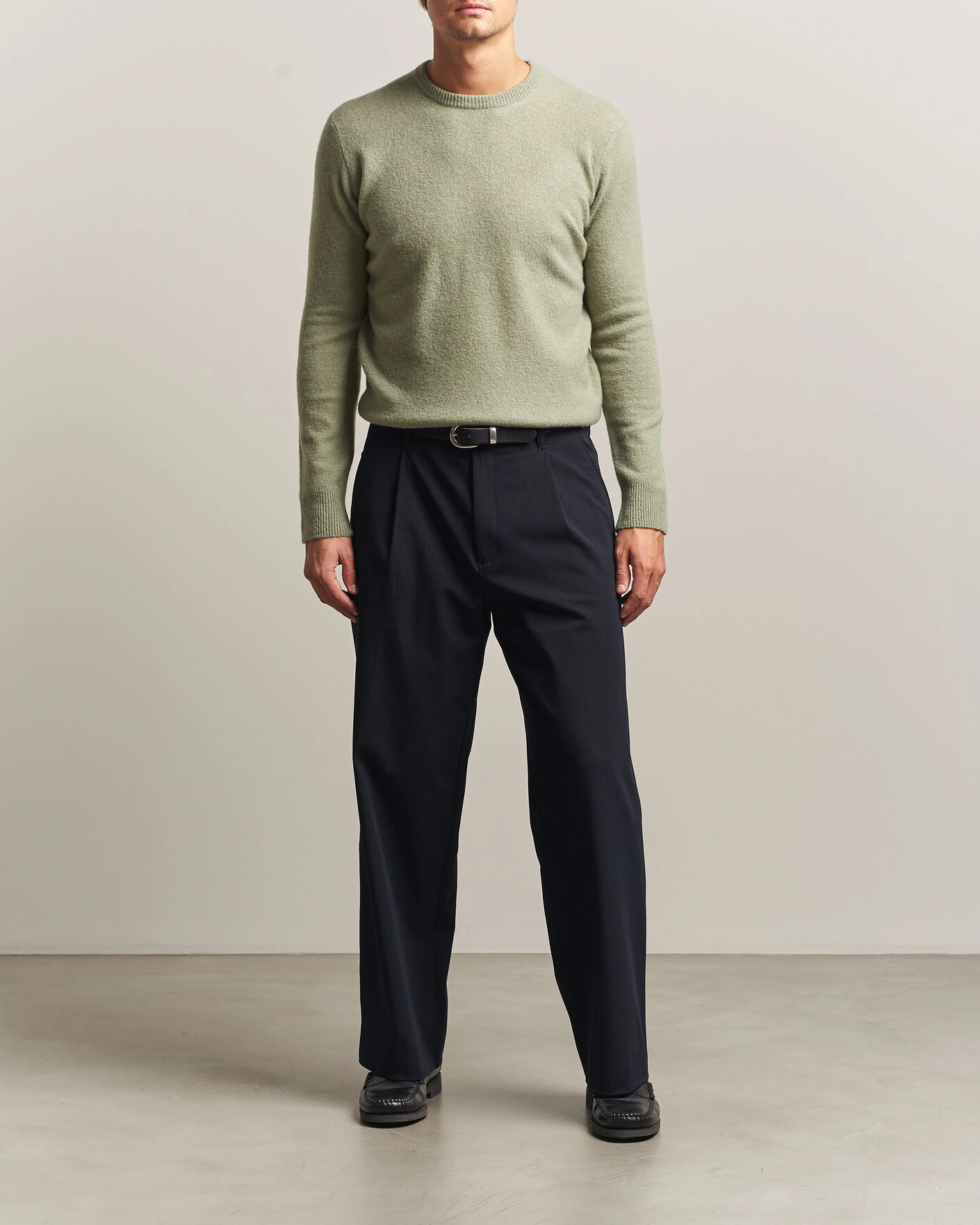 Herr | Tröjor | Altea | Cloud Cashmere Blend Sweater Mint Green