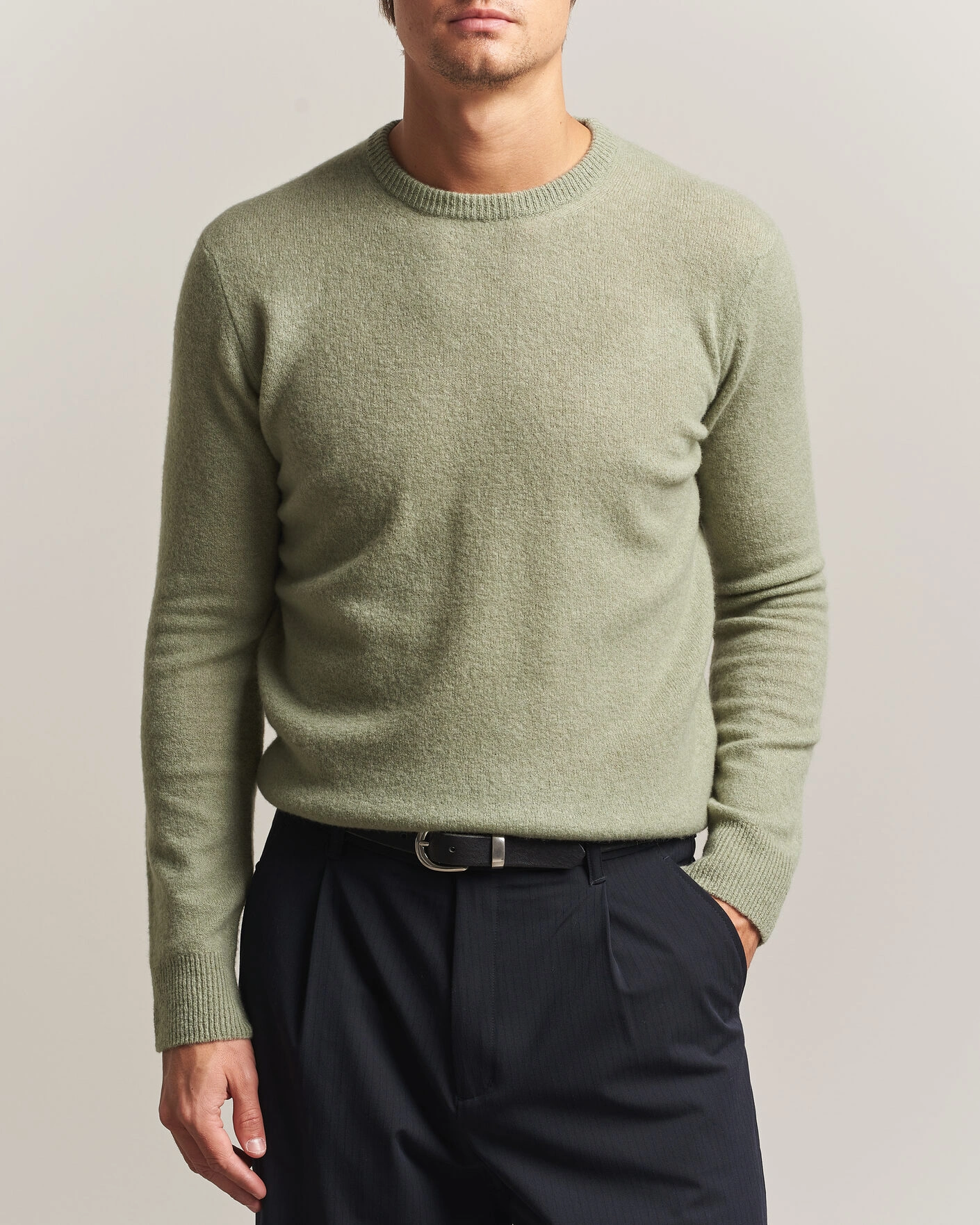 Herr | Tröjor | Altea | Cloud Cashmere Blend Sweater Mint Green