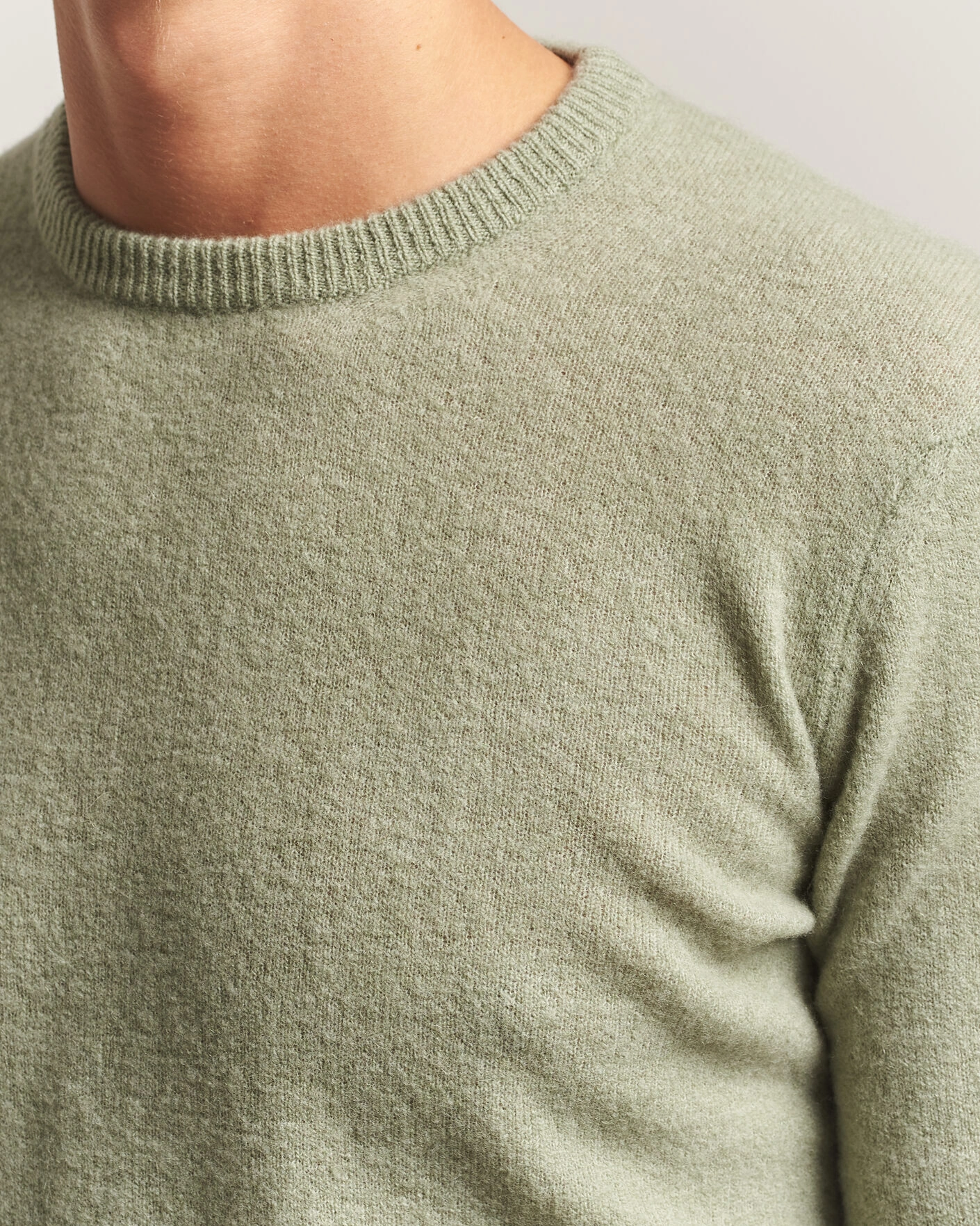 Herr | Tröjor | Altea | Cloud Cashmere Blend Sweater Mint Green