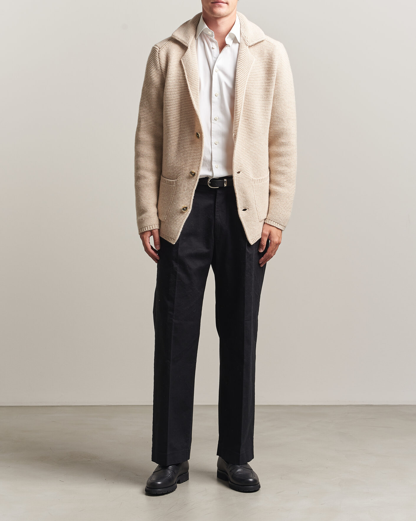 Herr | Tröjor | Altea | Wool Cardigan Jacket Beige