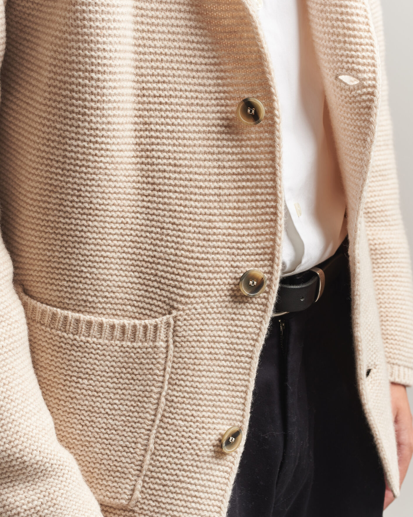 Herr | Tröjor | Altea | Wool Cardigan Jacket Beige