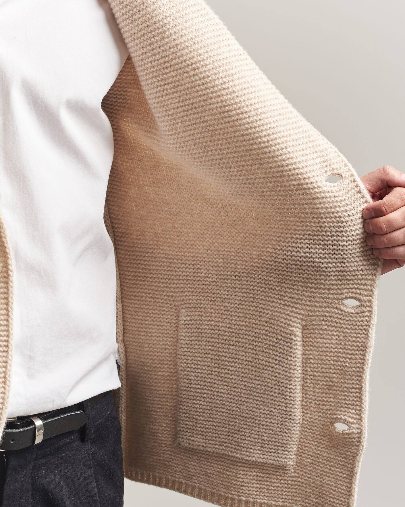 Herr | Tröjor | Altea | Wool Cardigan Jacket Beige