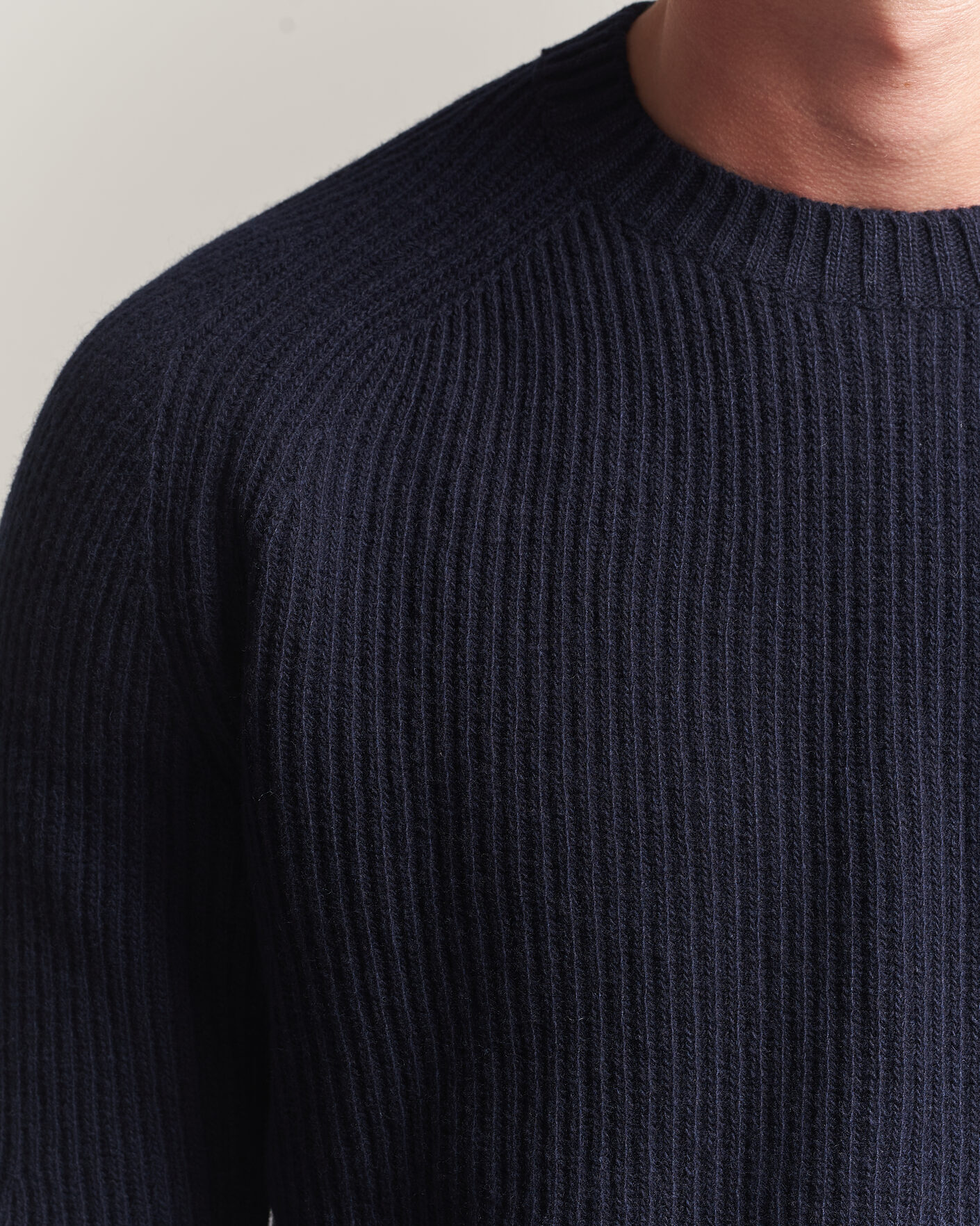 Herr | Tröjor | Altea | Rib Wool Crew Neck Navy