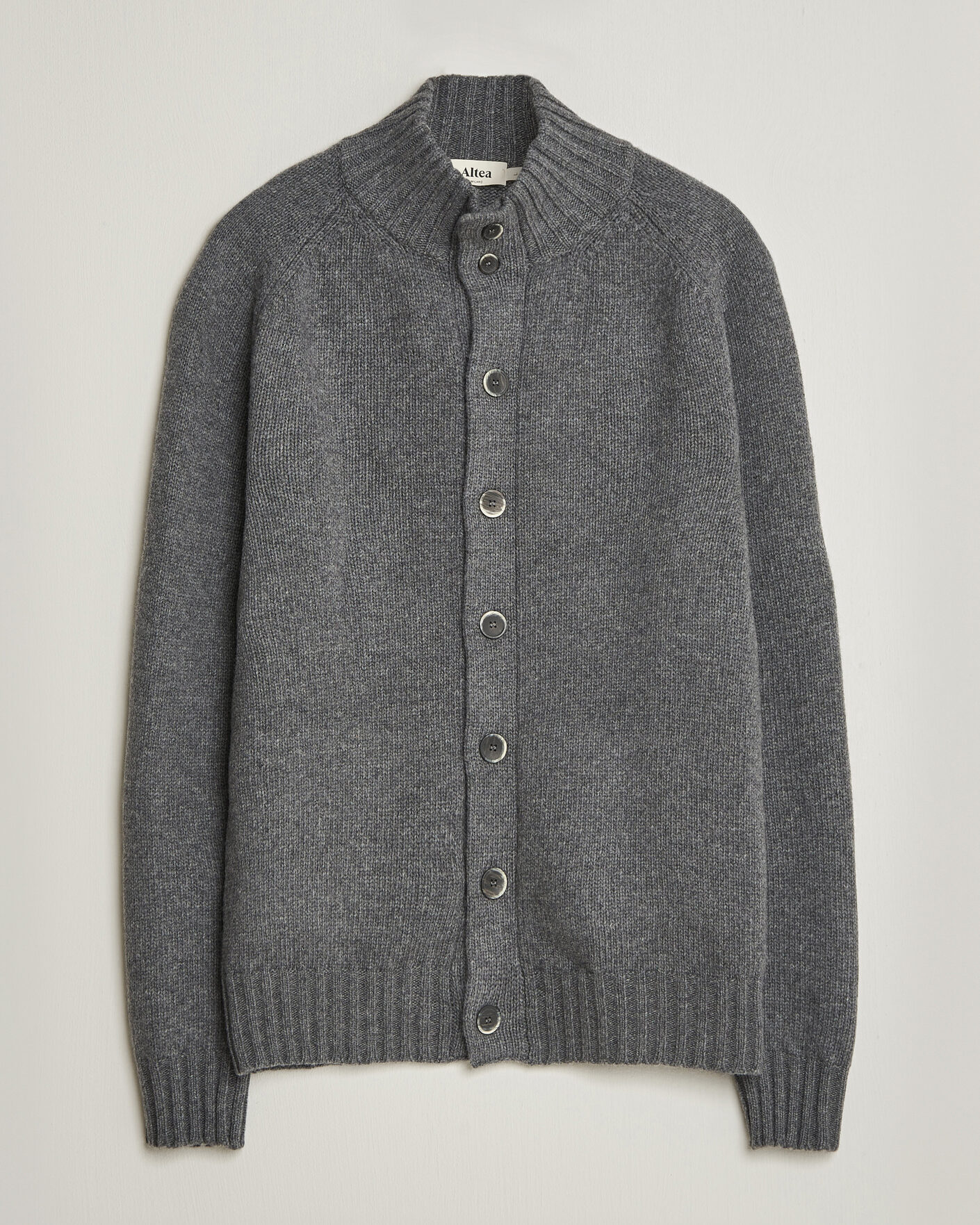 Herr | Tröjor | Altea | Raglan Sleeve Buttoned Cardigan Grey Melange